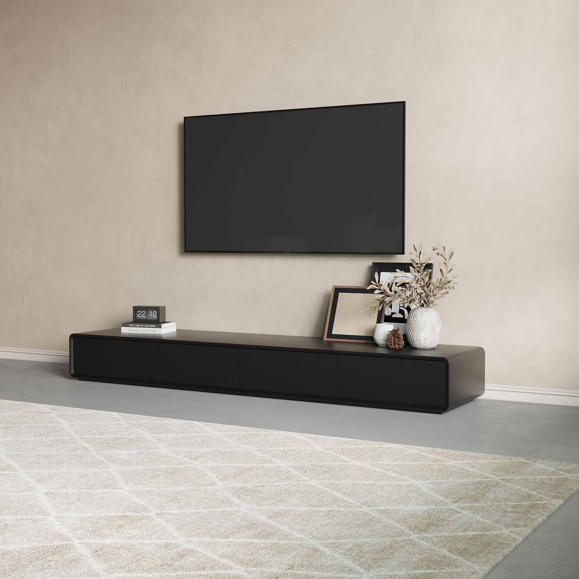 Walnut Black MDF TV Stands