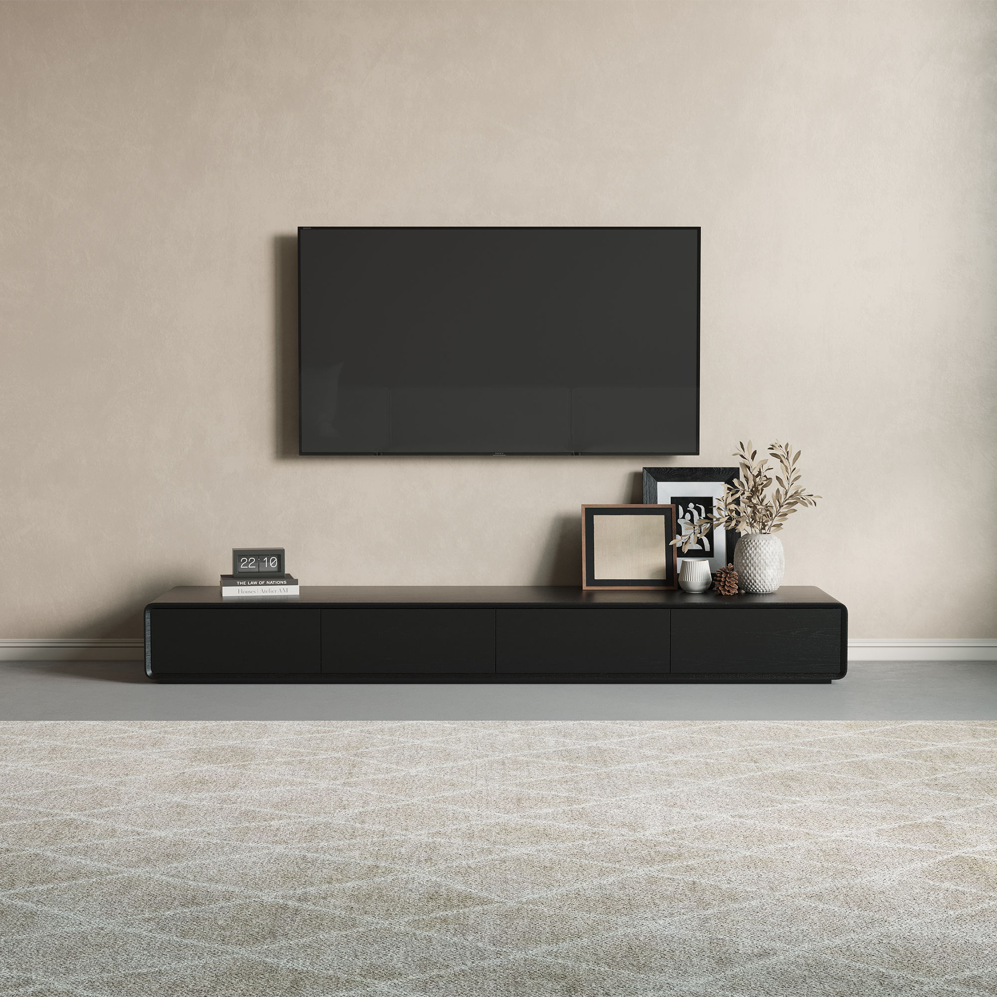 Walnut Black MDF TV Stands