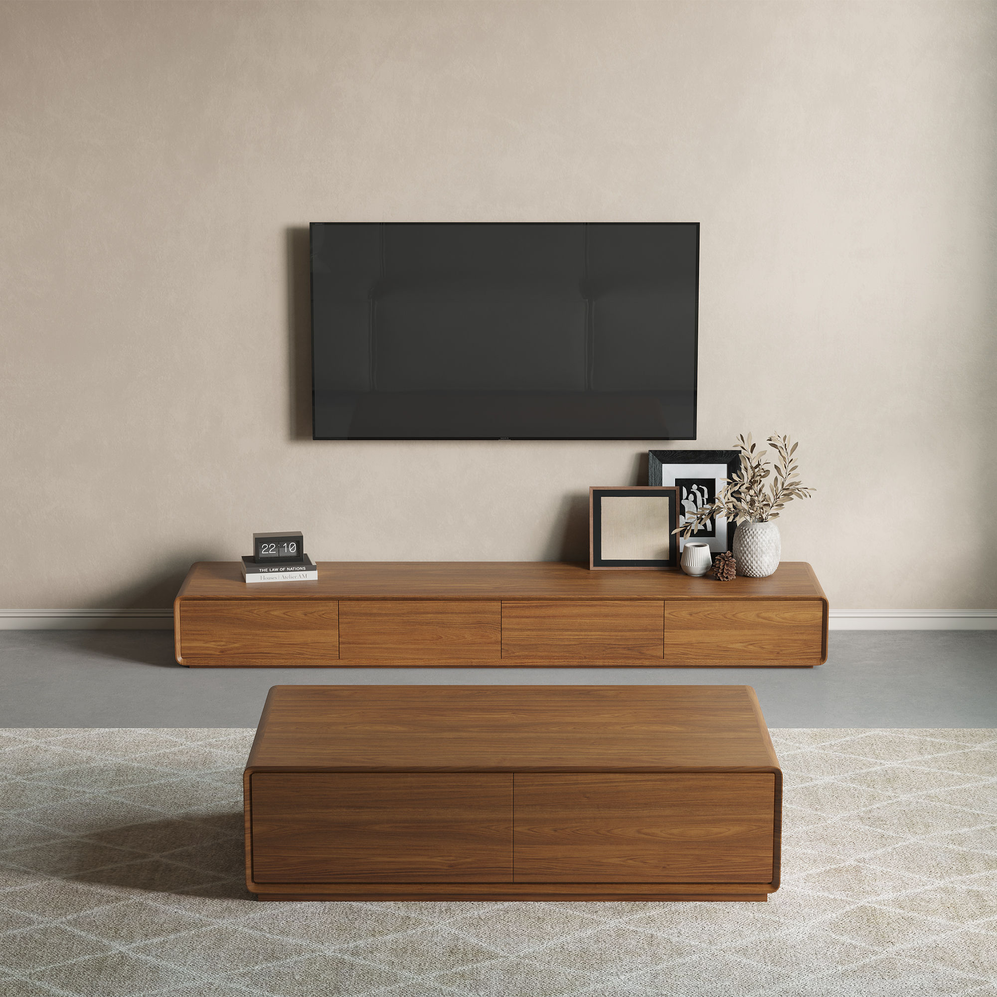 Modern Dark Wood MDF TV Stands
