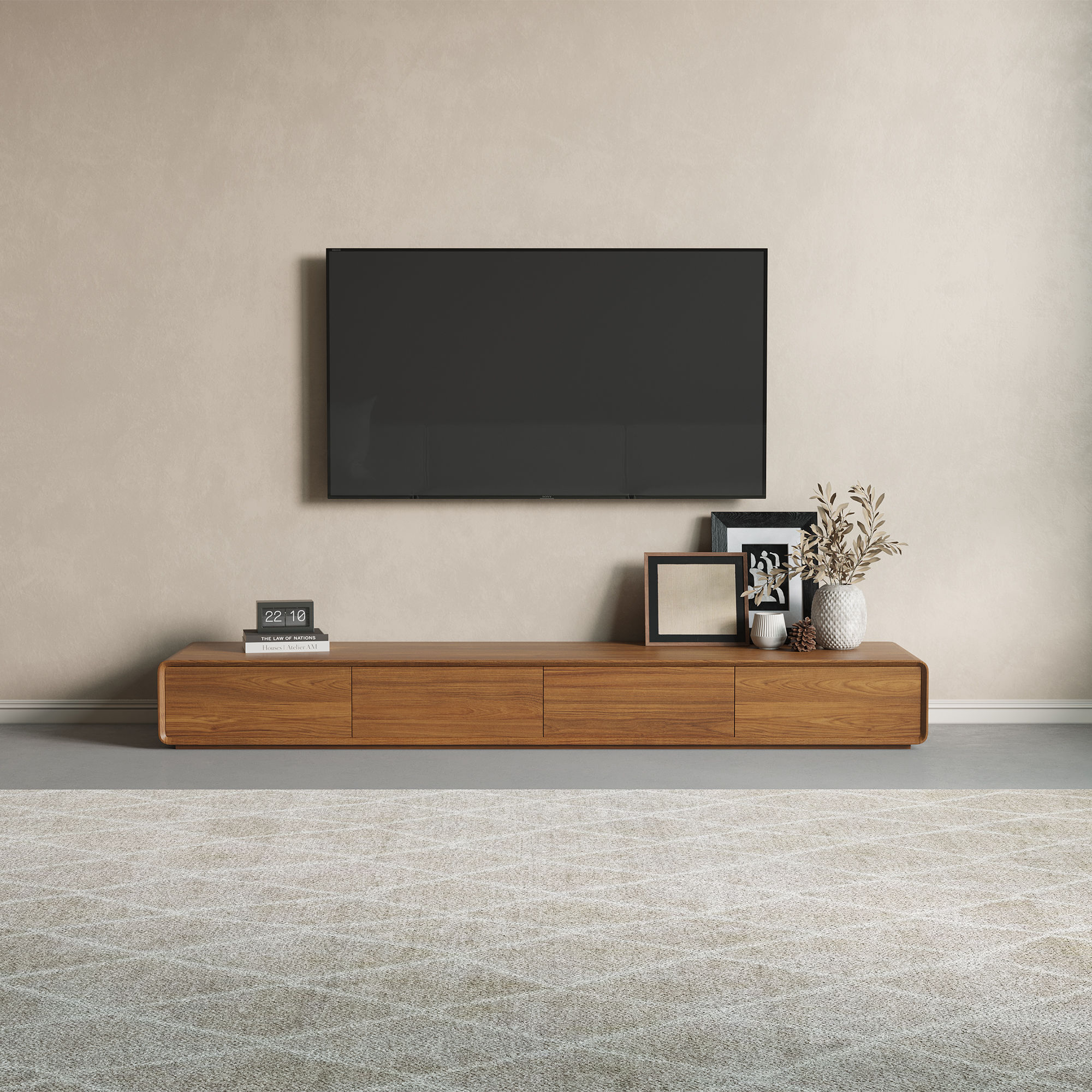 Walnut Dark Wood MDF TV Stands
