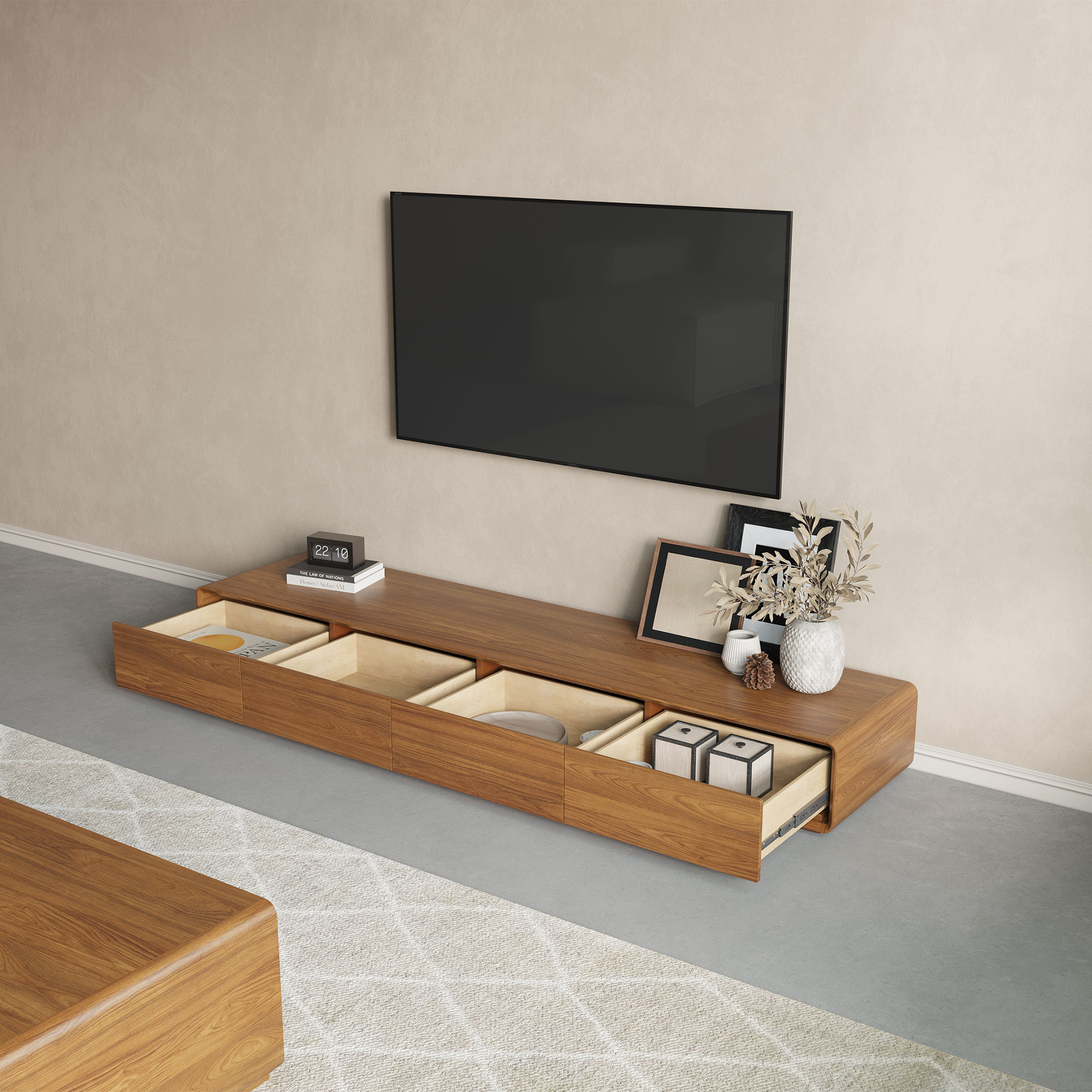 Walnut Dark Wood MDF TV Stands