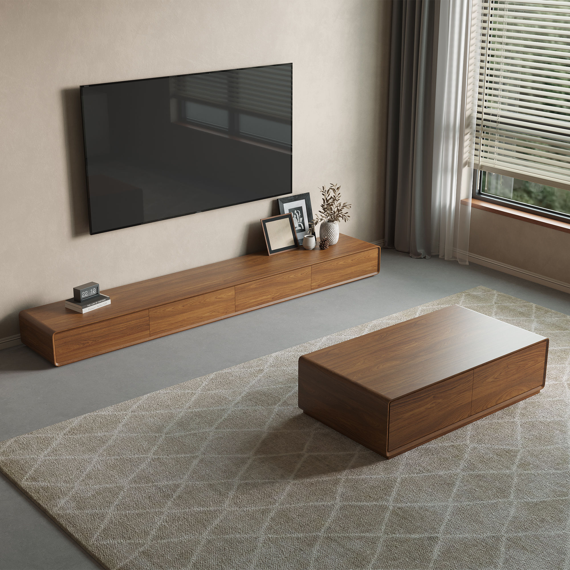 Walnut Dark Wood MDF TV Stands