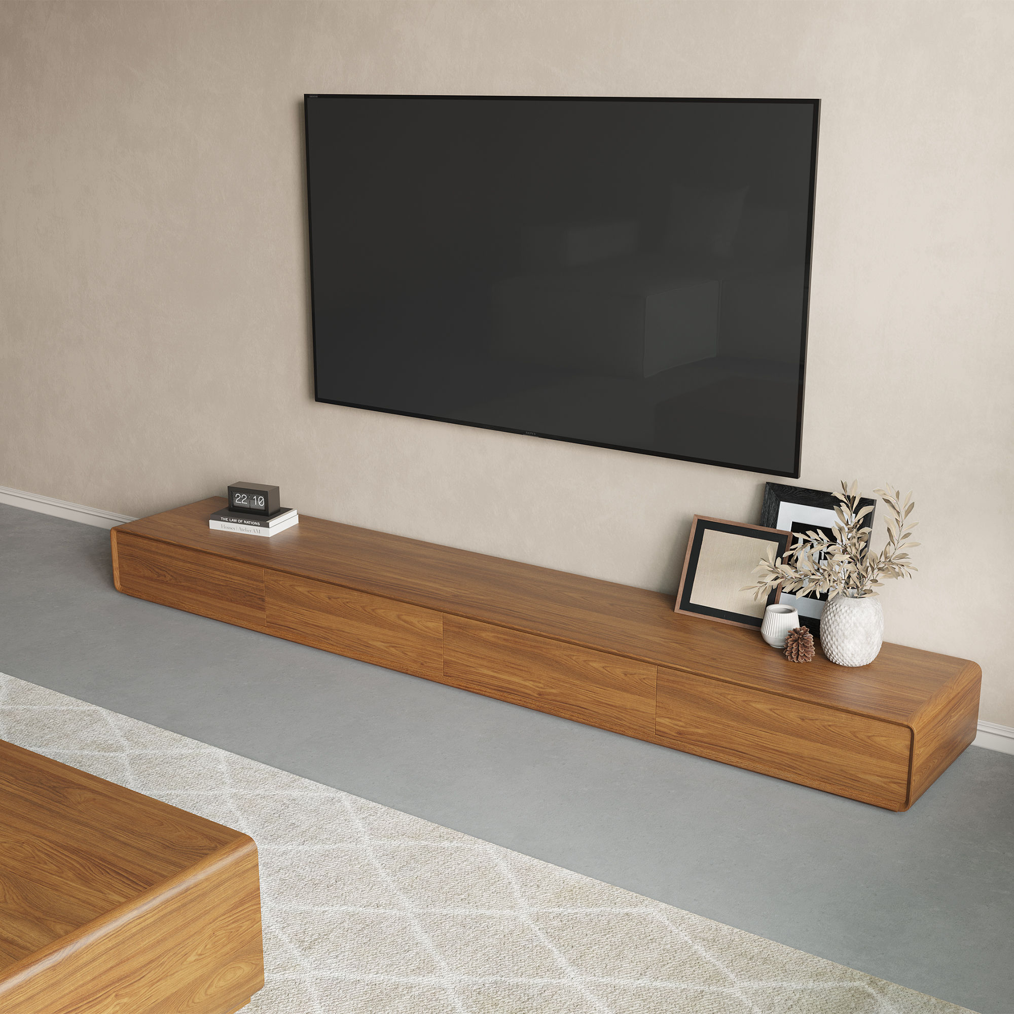 with Drawers Dark Wood MDF TV Stands