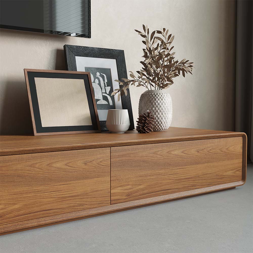 with Drawers Dark Wood MDF TV Stands