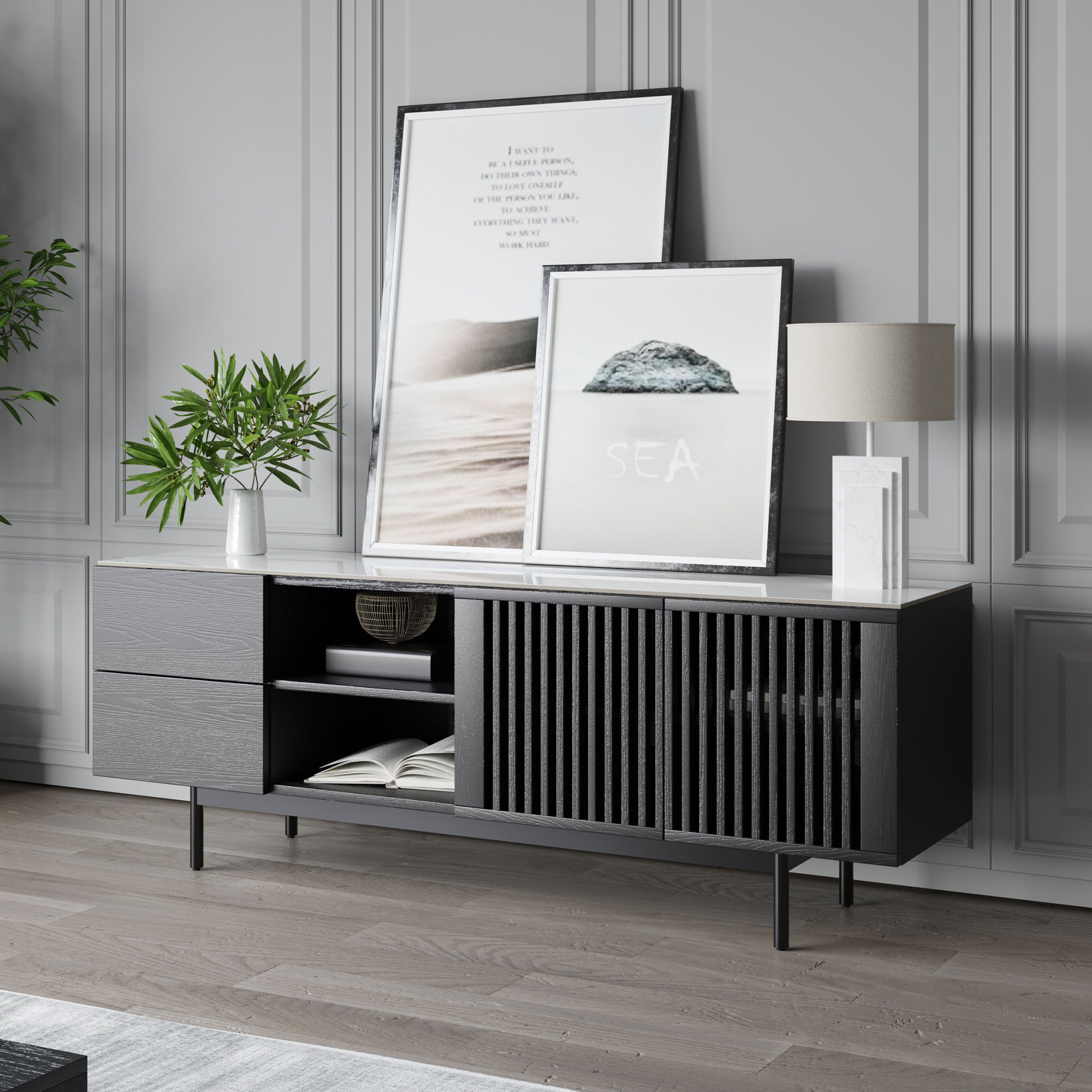 Black Plywood TV Stands