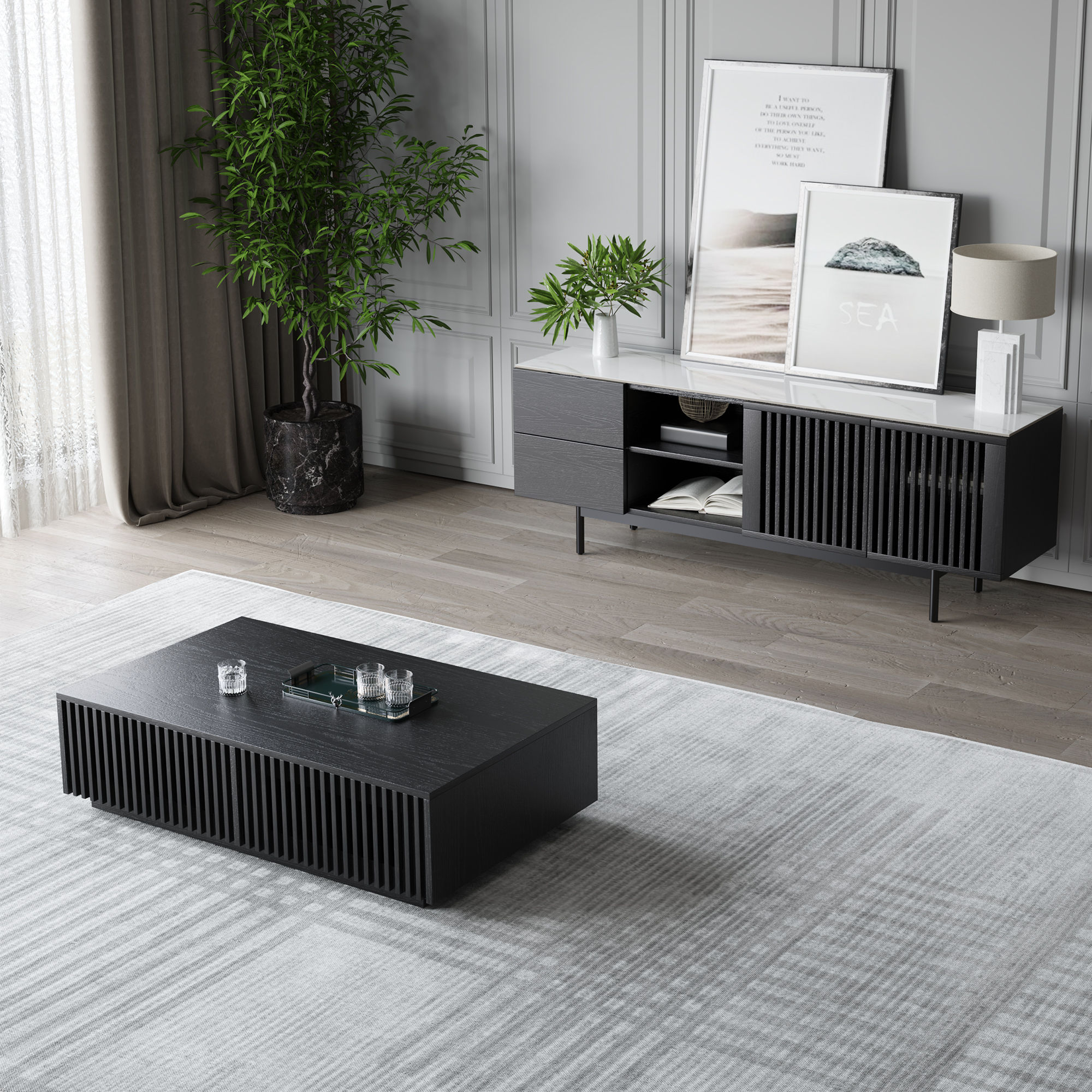 Black Plywood TV Stands
