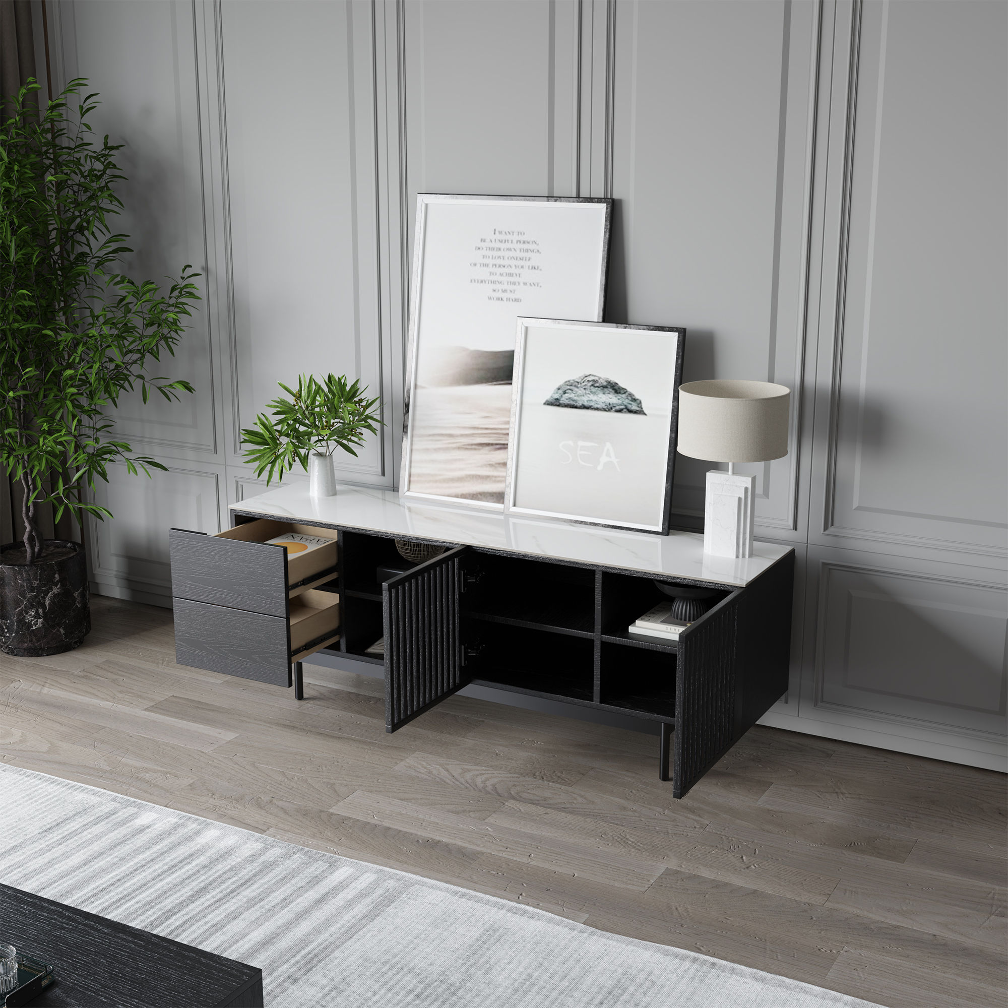Black Plywood TV Stands