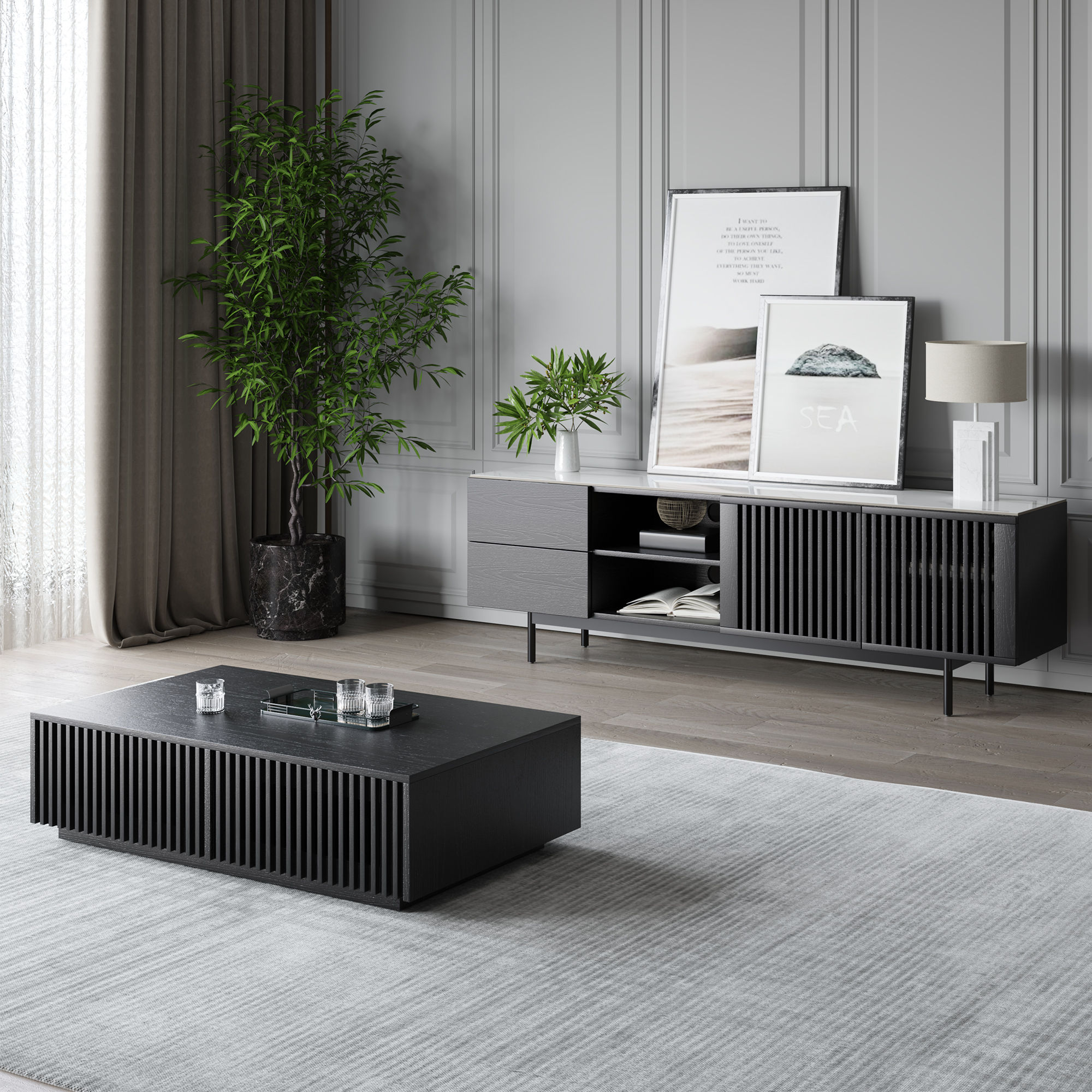 Black Plywood TV Stands