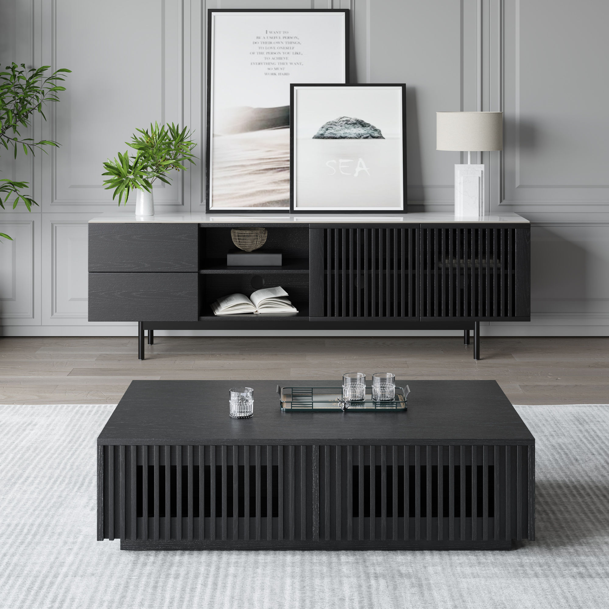 Black Plywood TV Stands