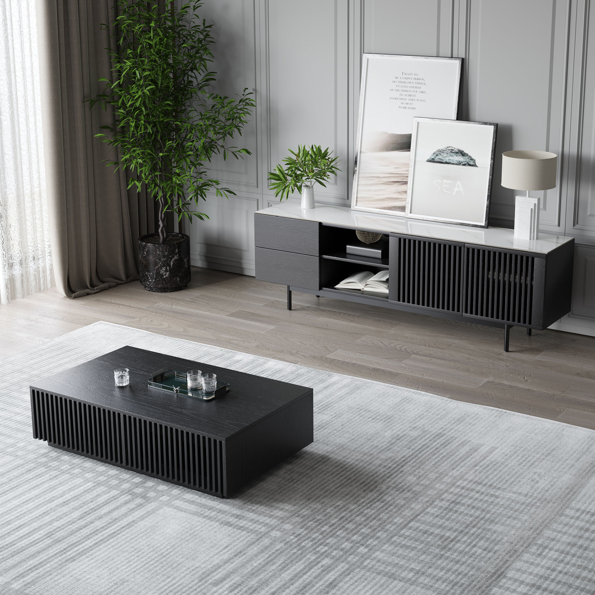 Black Plywood TV Stands