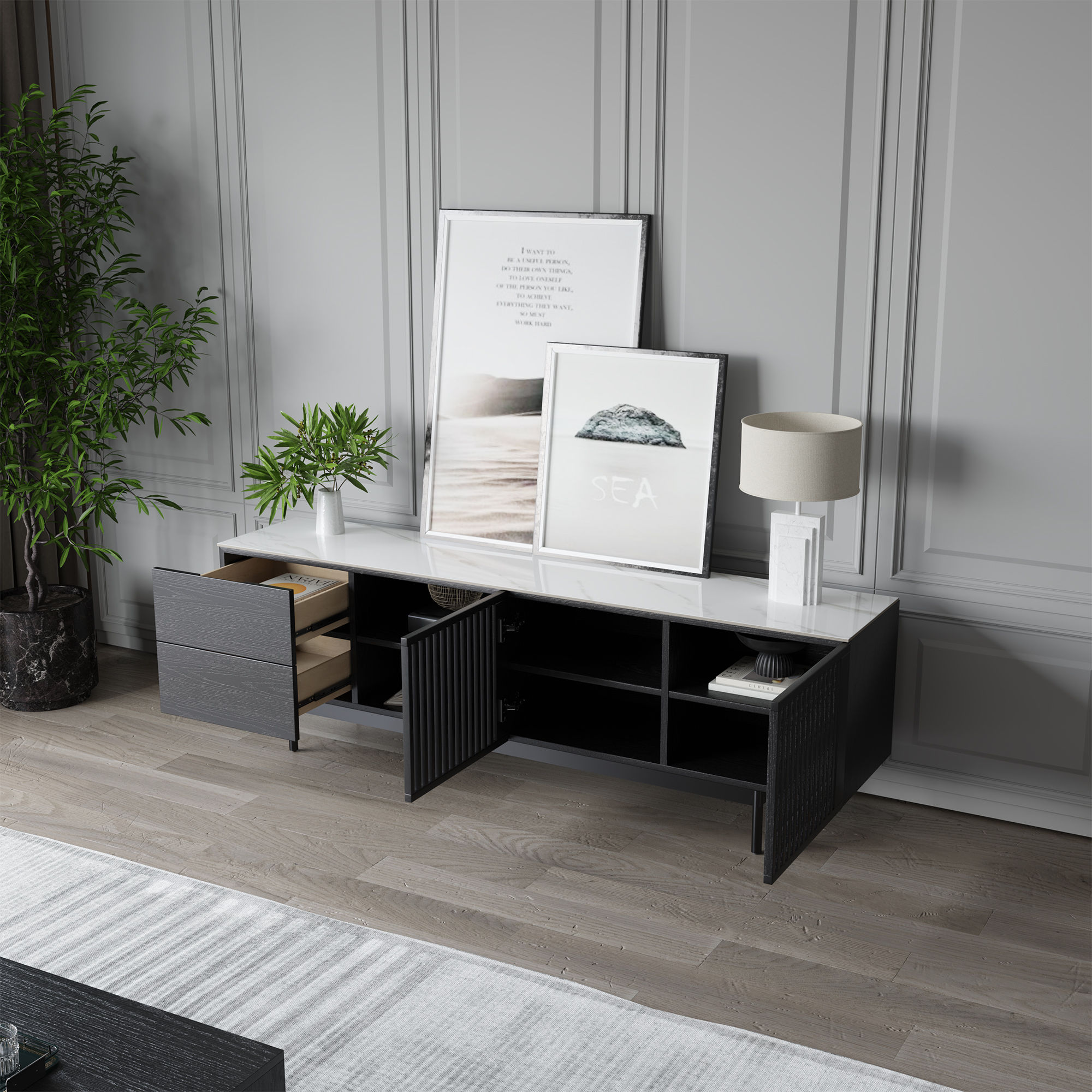 Black Plywood TV Stands