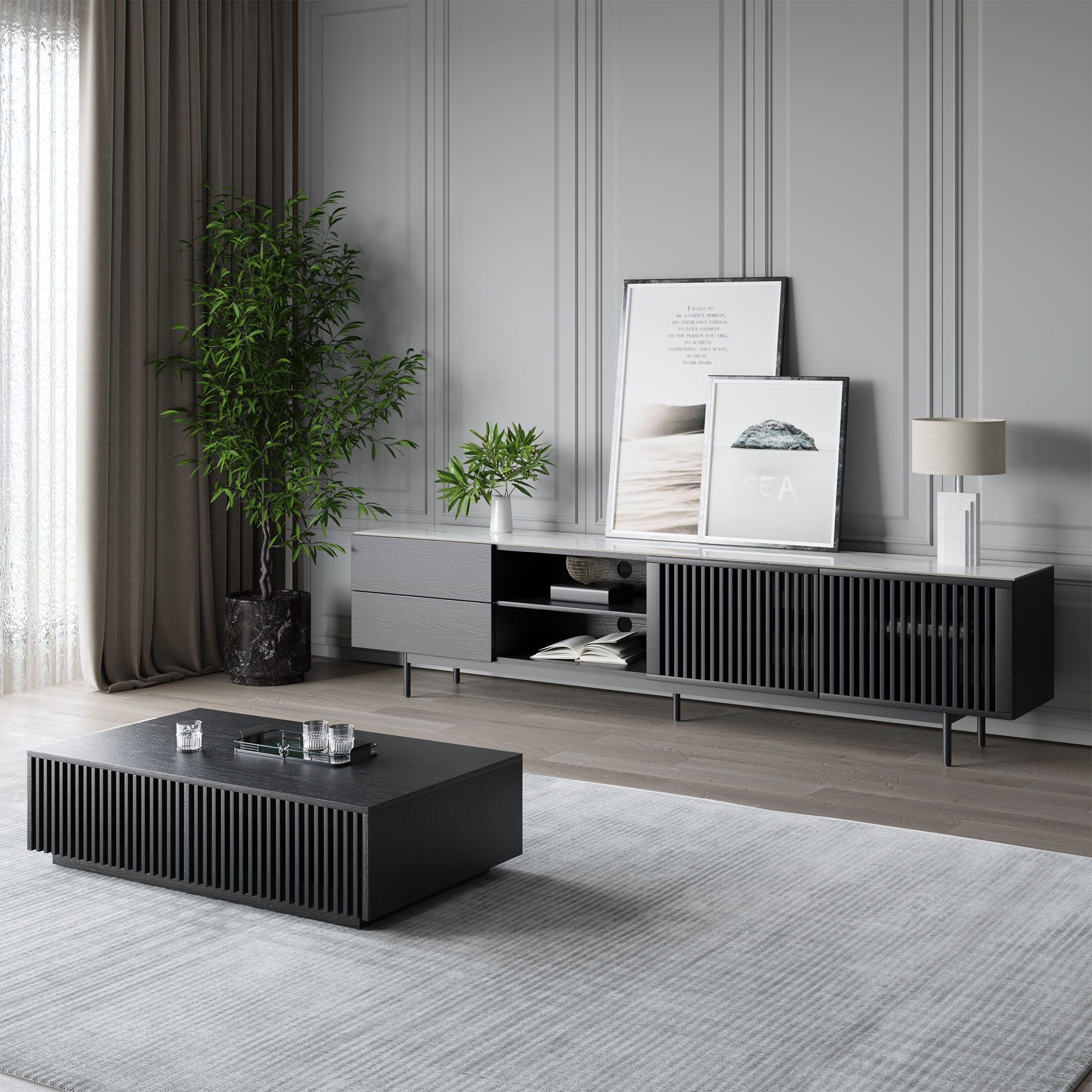 Black Plywood TV Stands
