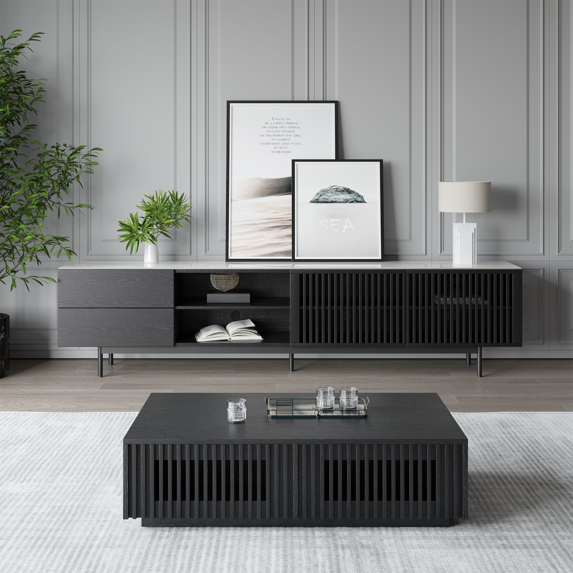 Black Plywood TV Stands