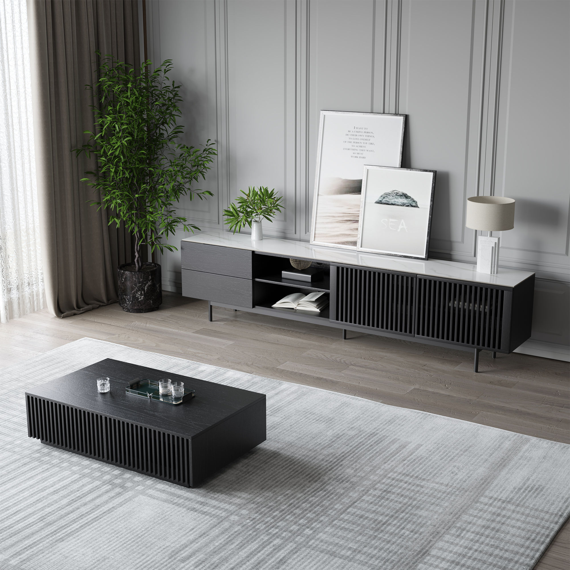Black Plywood TV Stands