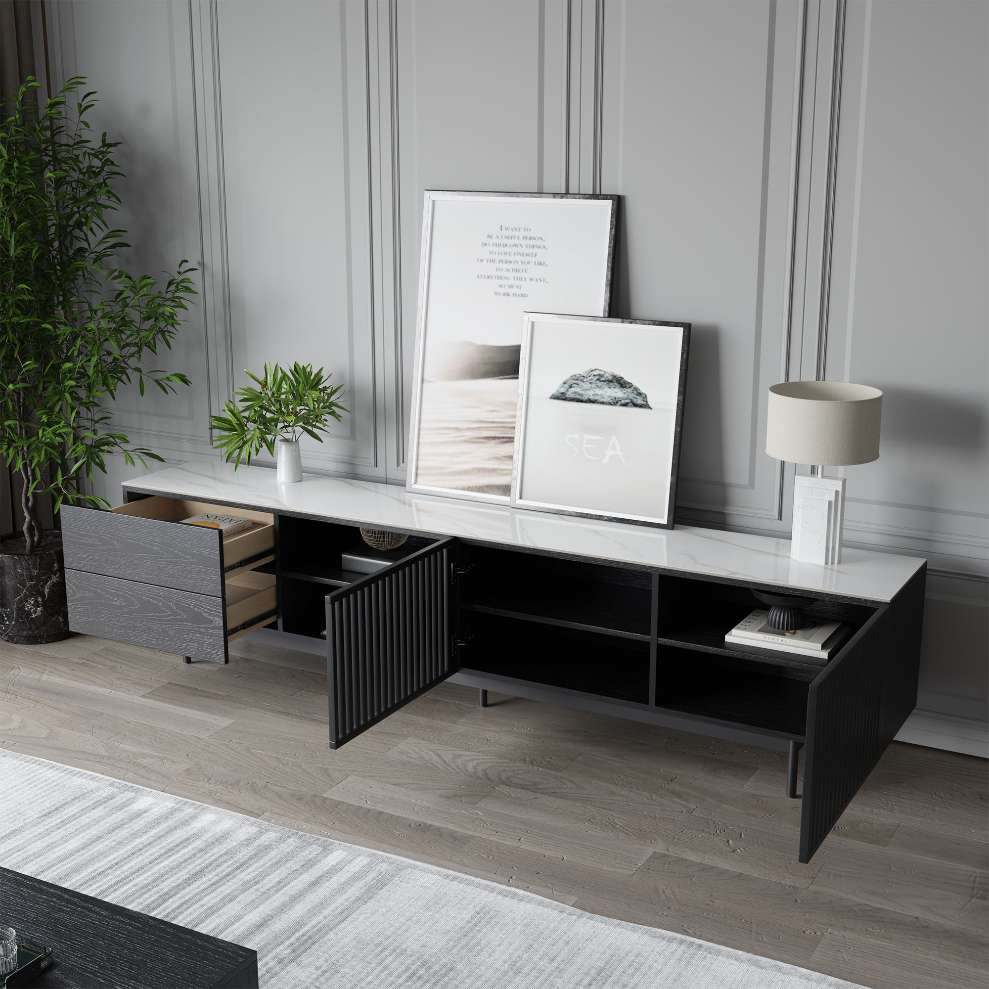 Black Plywood TV Stands
