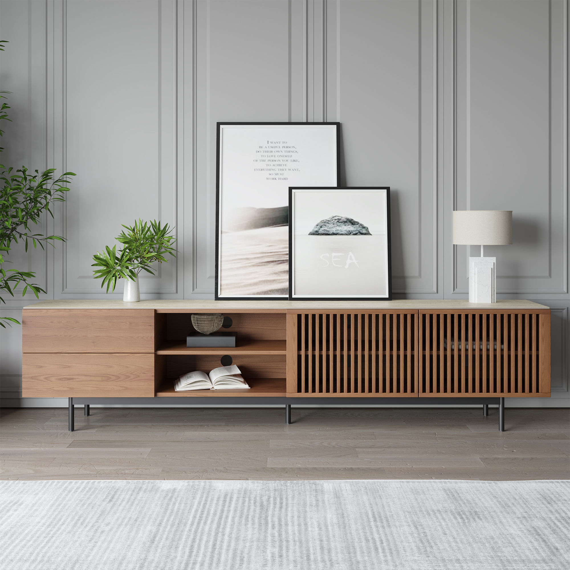 Walnut Color Plywood TV Stands