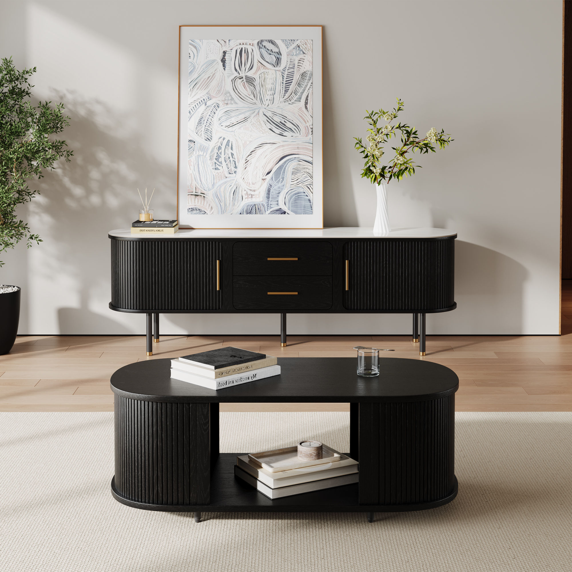 Black Plywood TV Stands