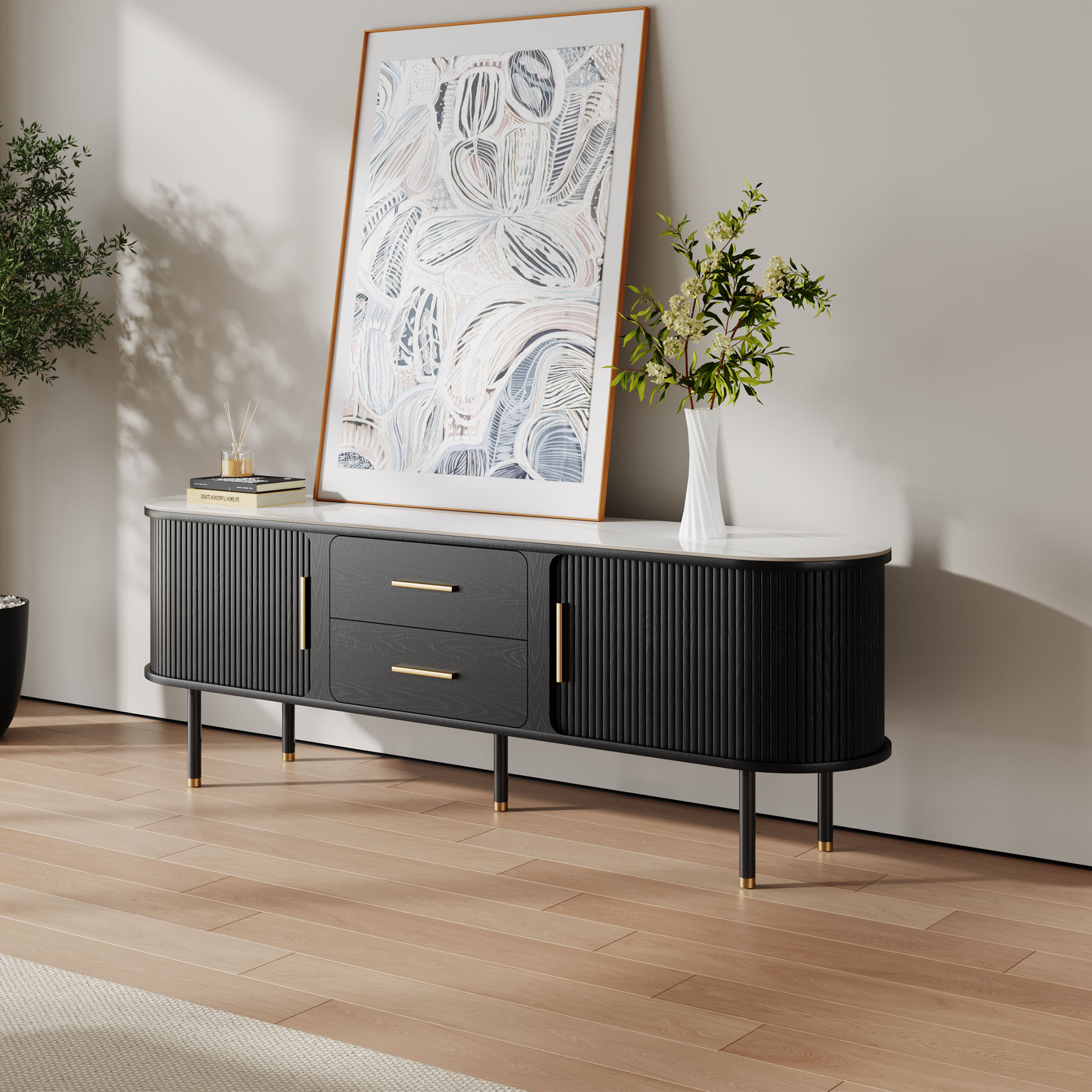 Black Plywood TV Stands