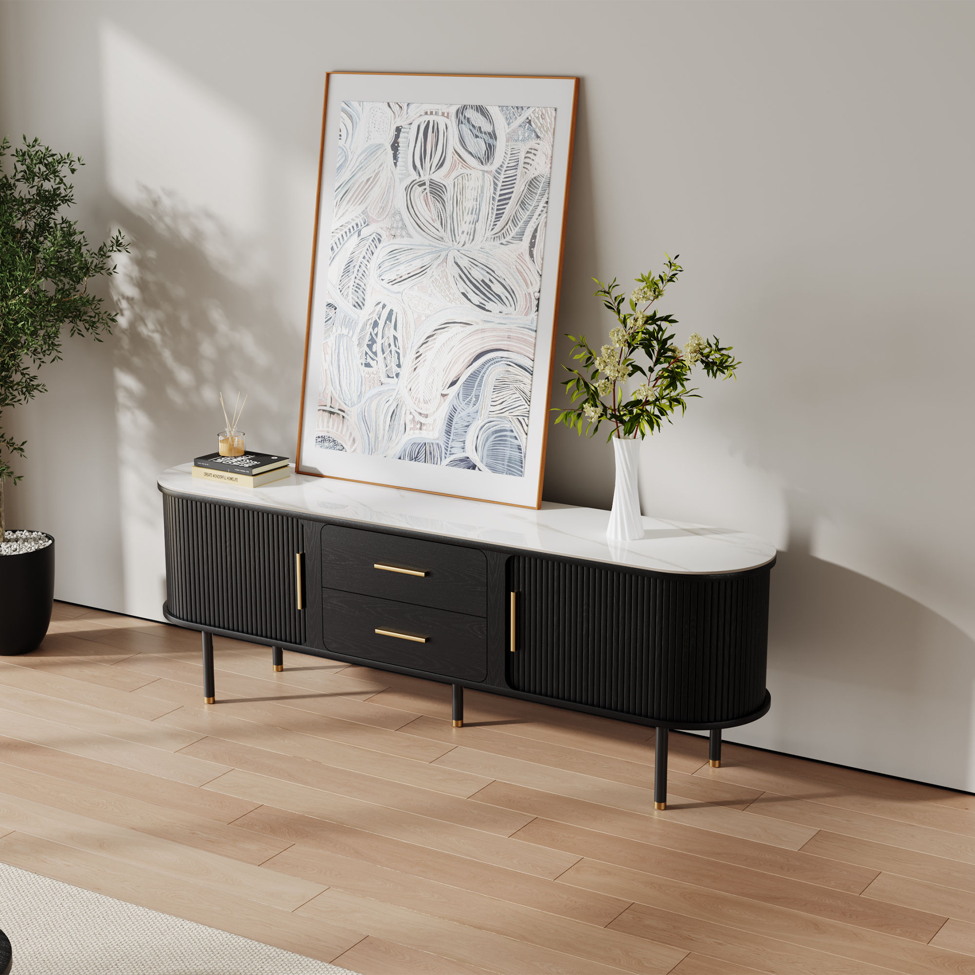 Black Plywood TV Stands