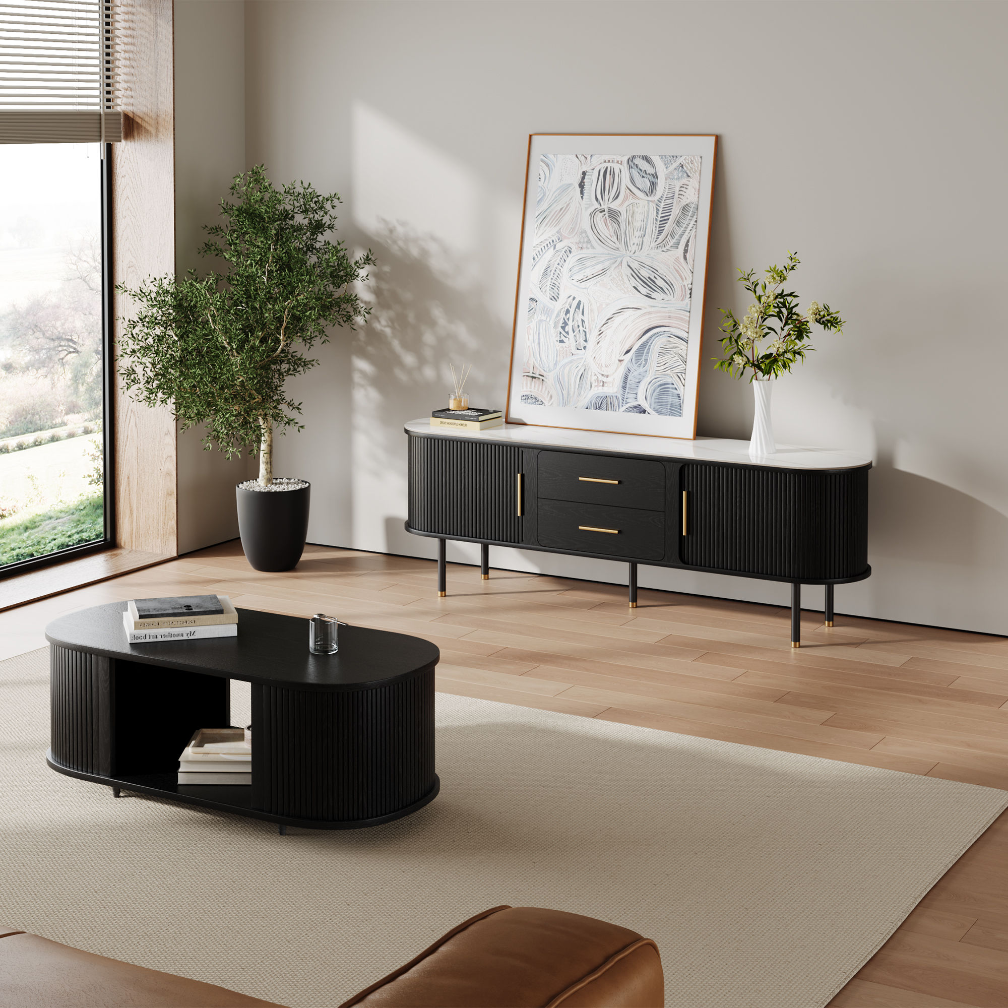 Black Plywood TV Stands