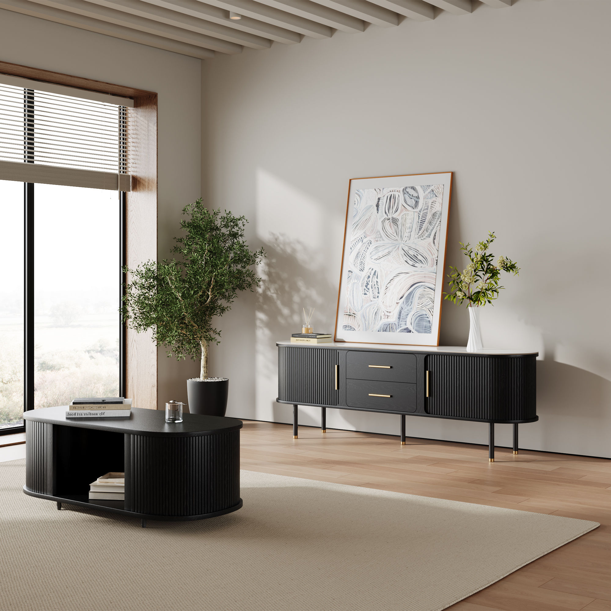 Black Plywood TV Stands