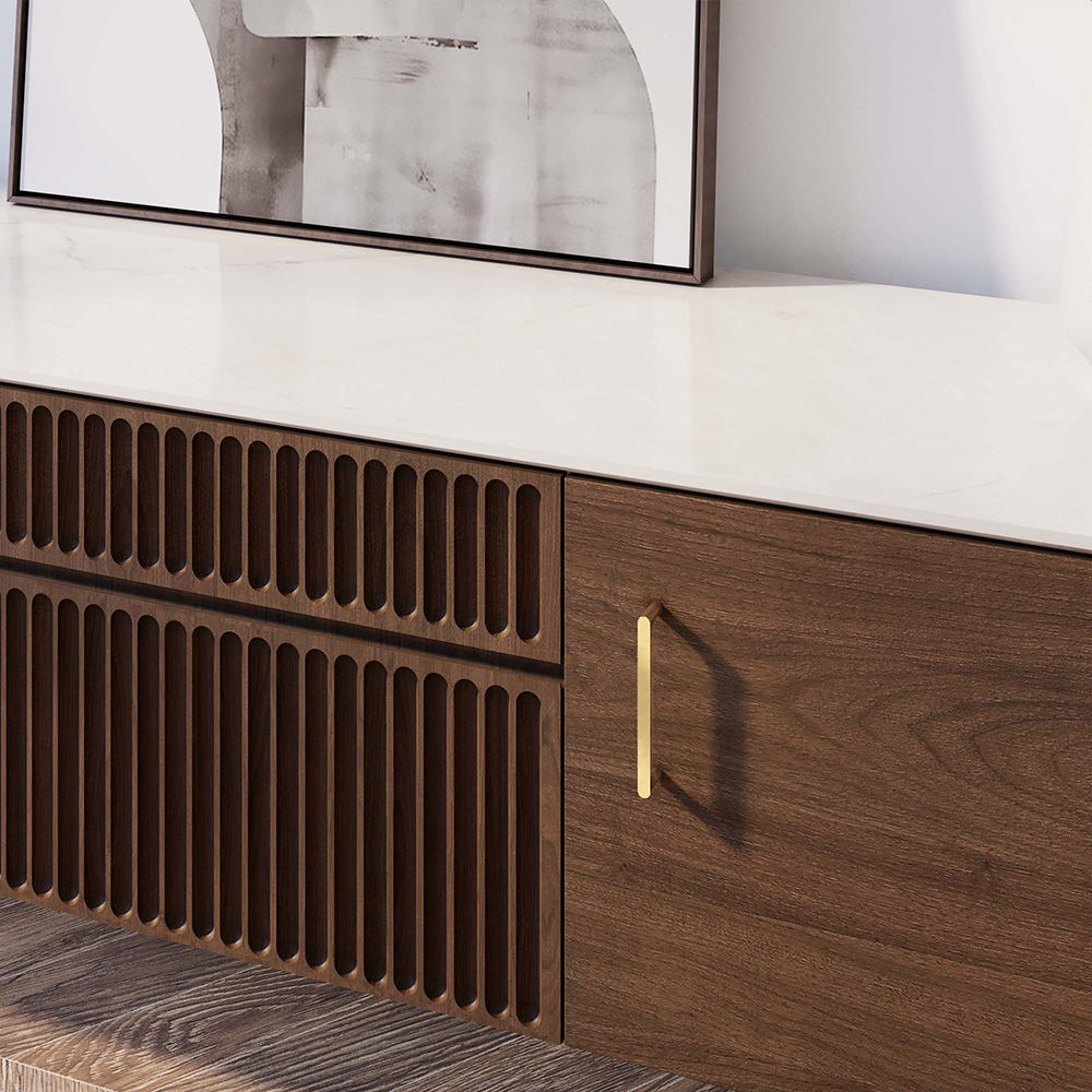Walnut Dark Wood Plywood TV Stands