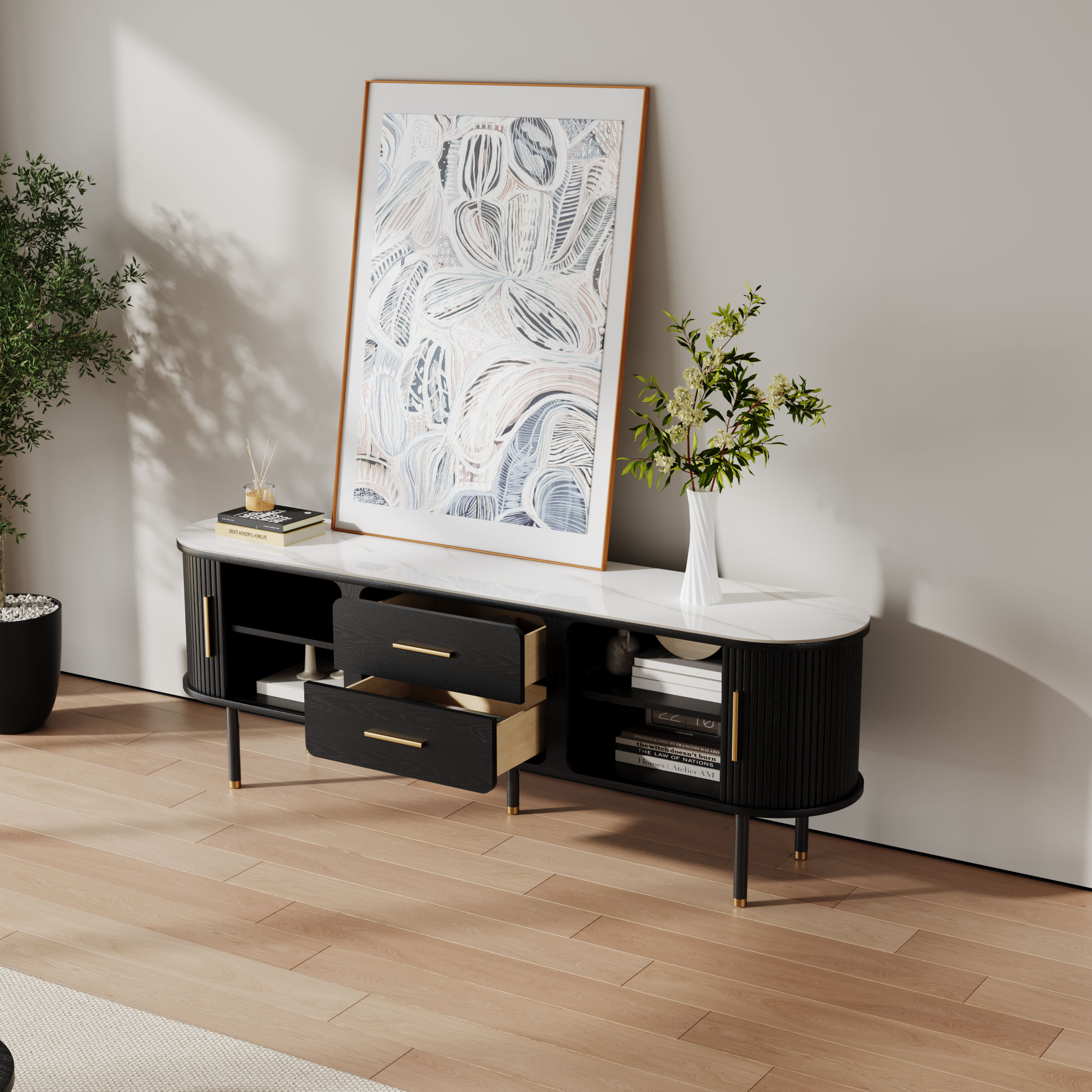 Black Plywood TV Stands