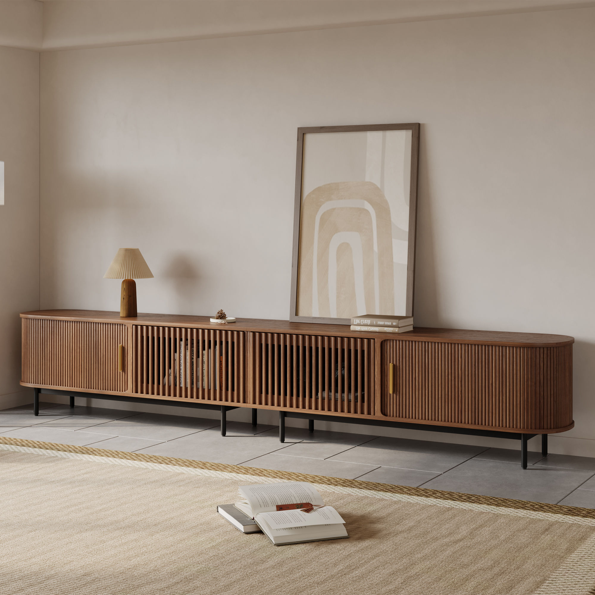 Walnut Color Plywood TV Stands