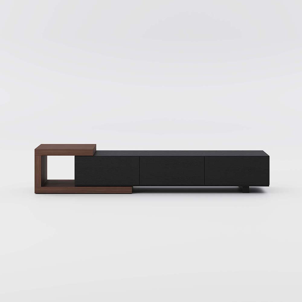 Oak Walnut & Black MDF TV Stands