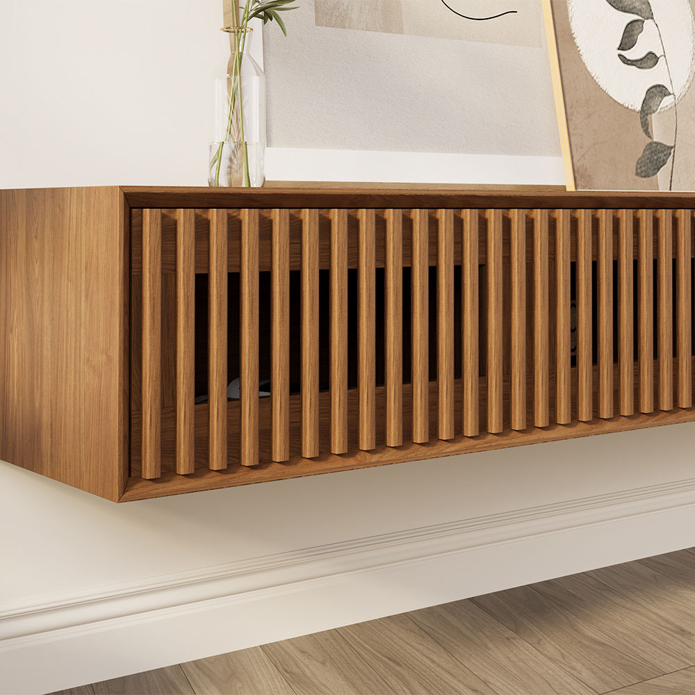 Fully Assemble Walnut Color MDF TV Stands