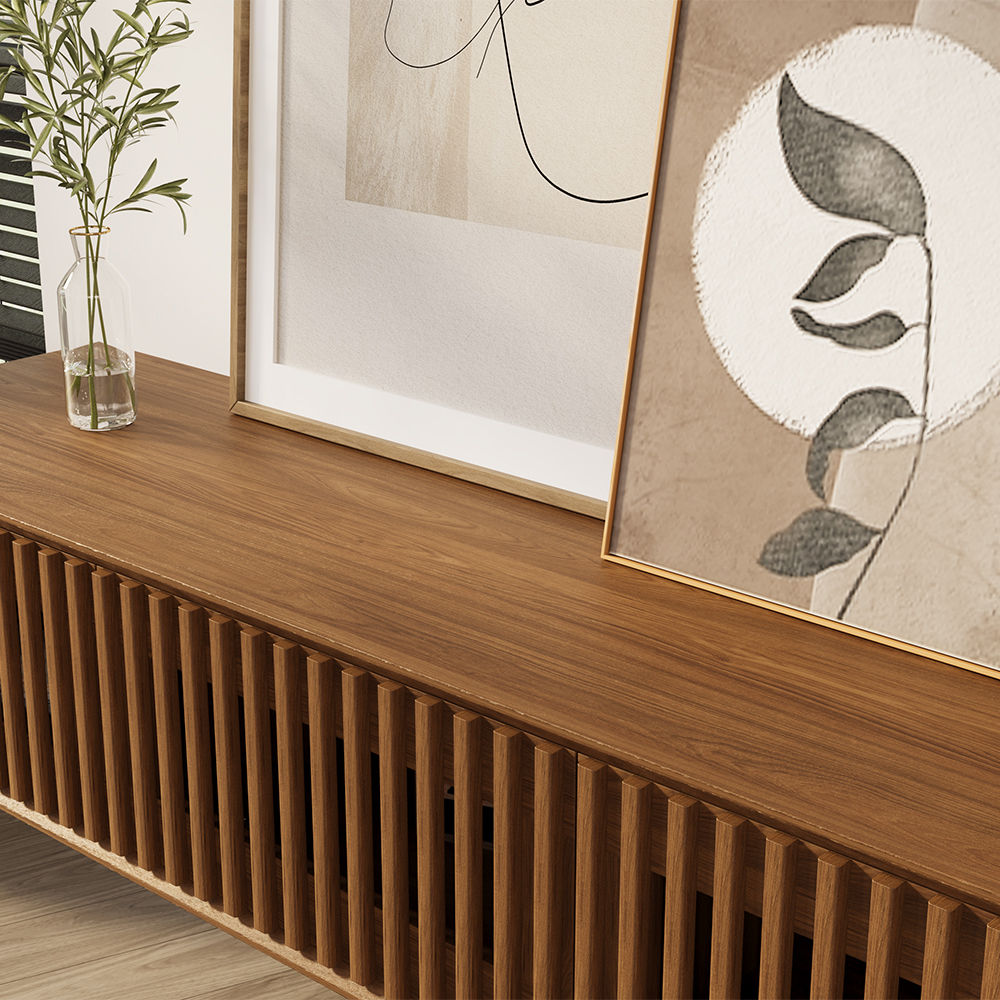 Fully Assemble Walnut Color MDF TV Stands