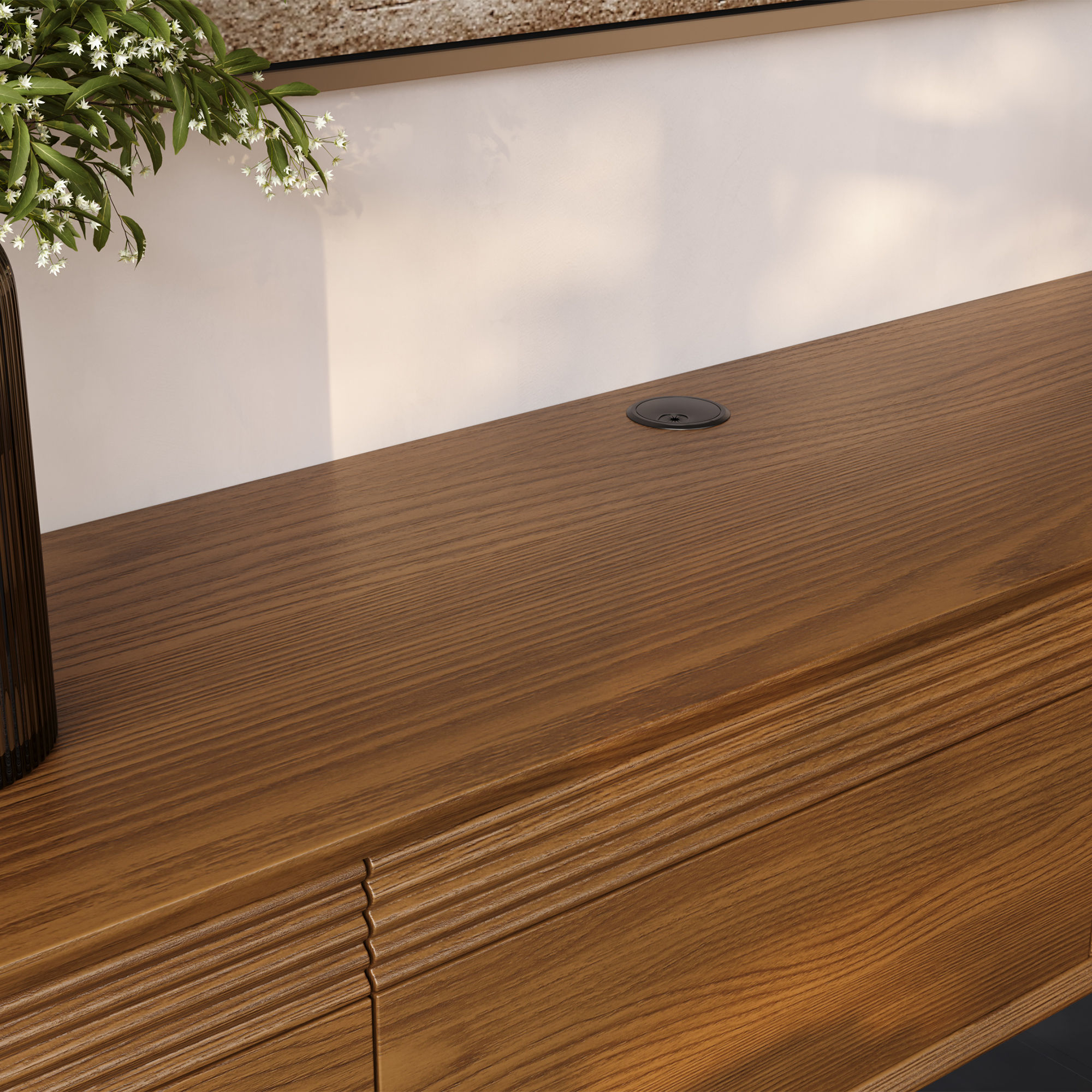 with Storage Walnut Color MDF TV Stands