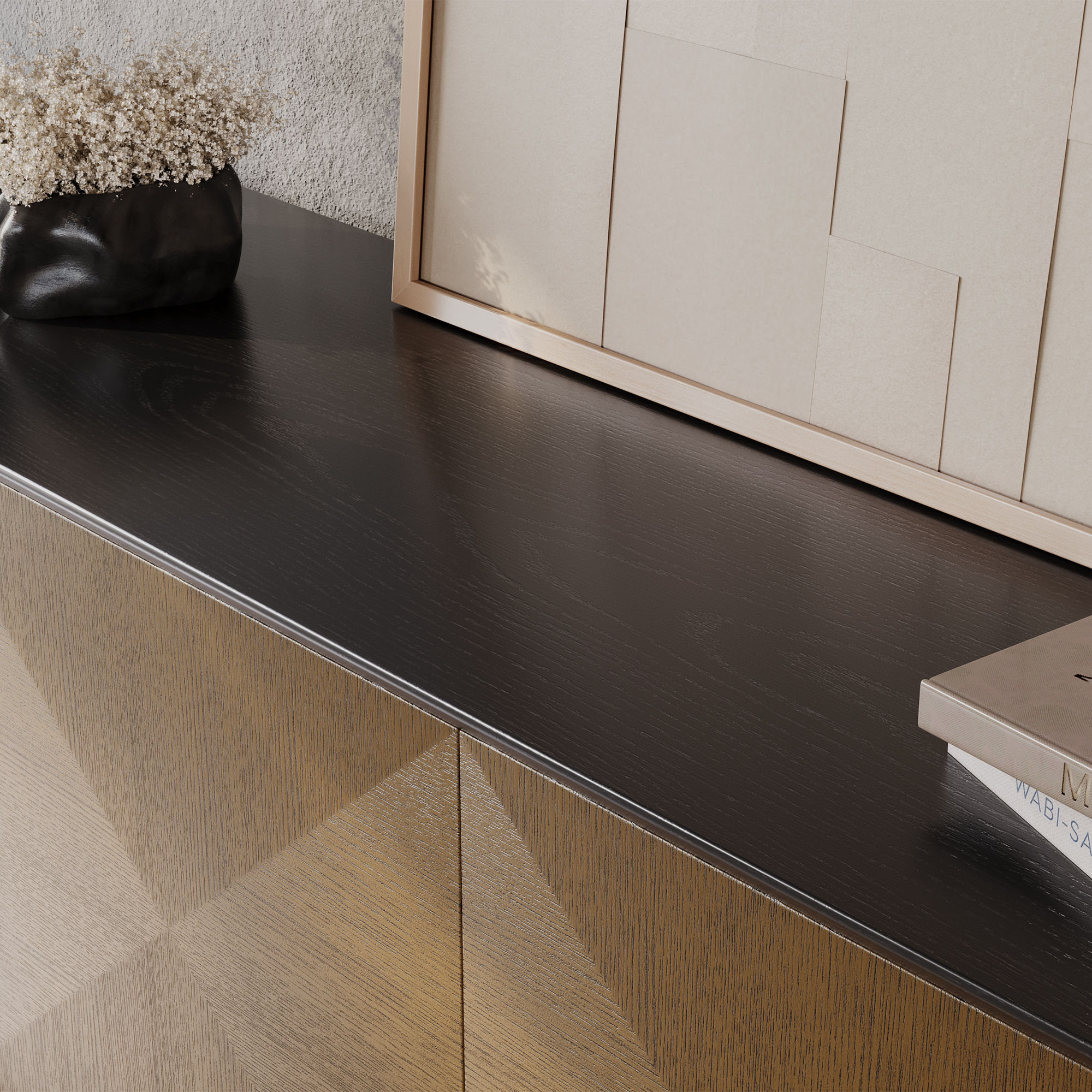 Wood Walnut & Black TV Stands