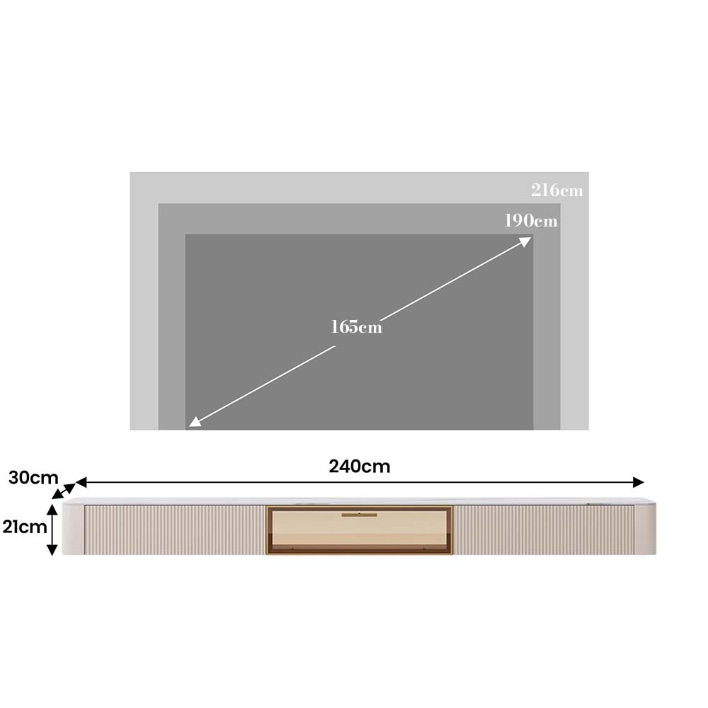 Modern Weiß Glänzender gesinterter Stein TV-Möbel