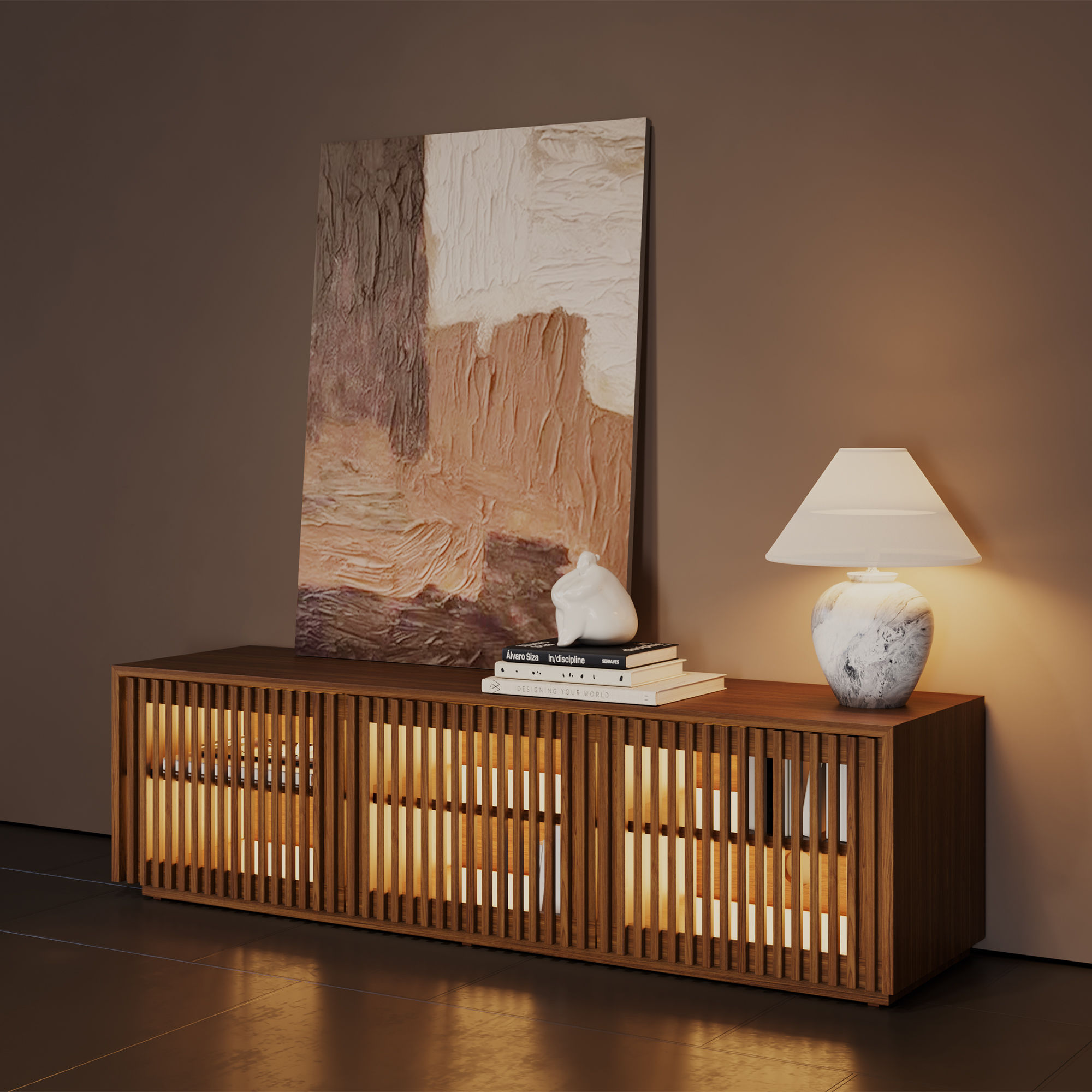 Dark Wood Plywood TV Stands