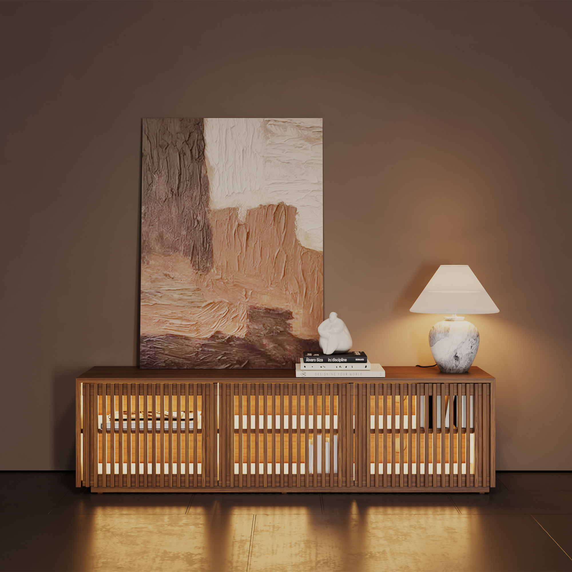 Dark Wood Plywood TV Stands