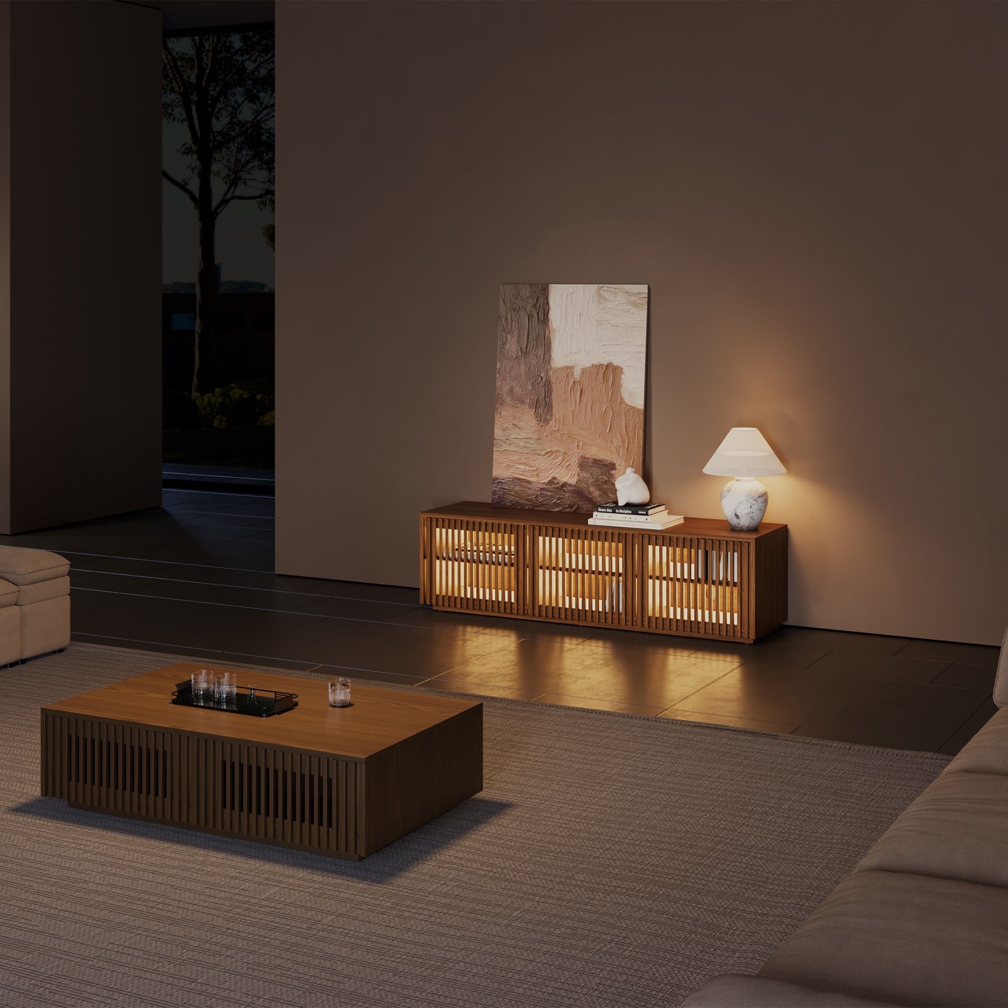 Dark Wood Plywood TV Stands