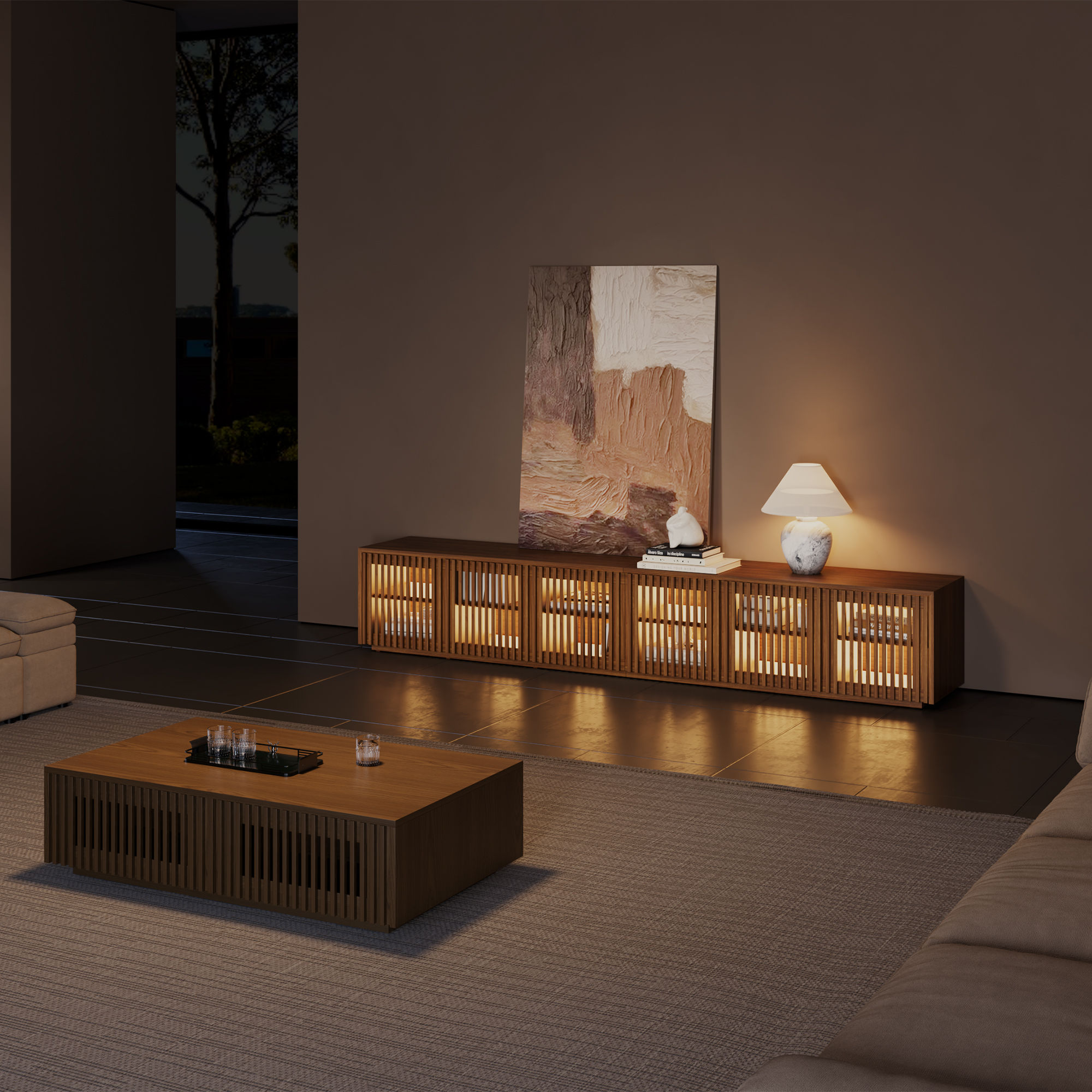 Dark Wood Plywood TV Stands