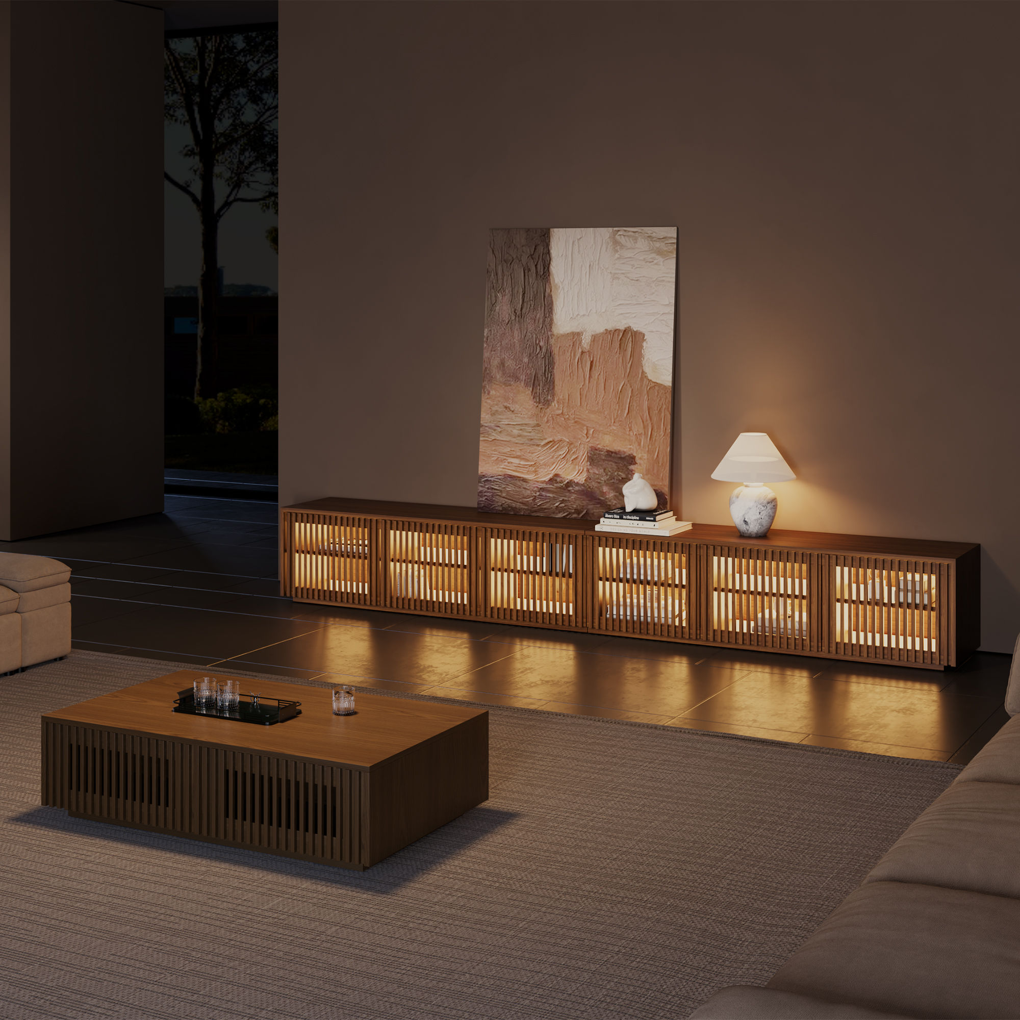 Dark Wood Plywood TV Stands