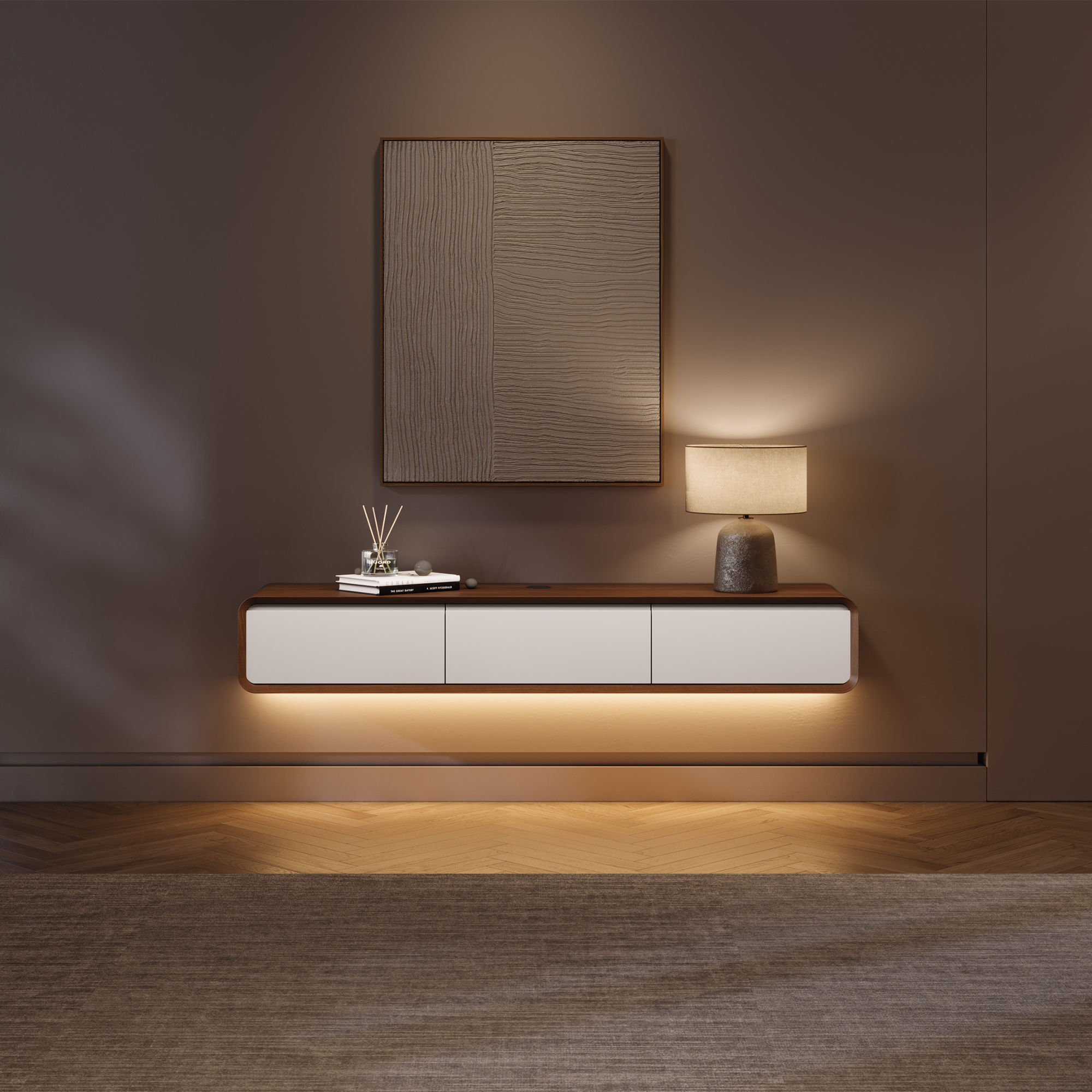 Dark Wood & White MDF TV Stands