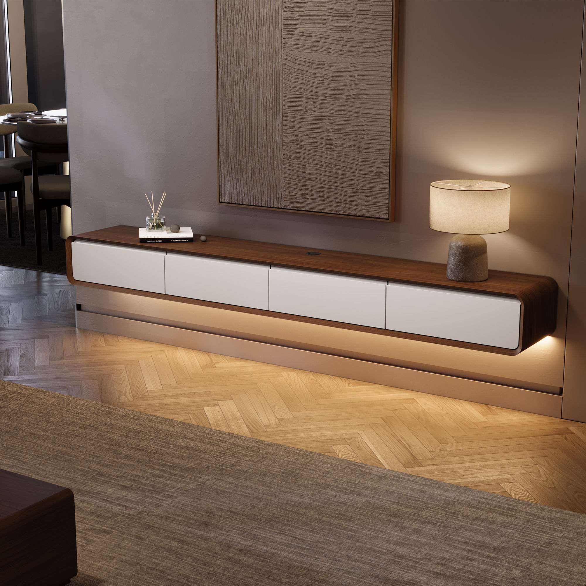 Dark Wood & White MDF TV Stands