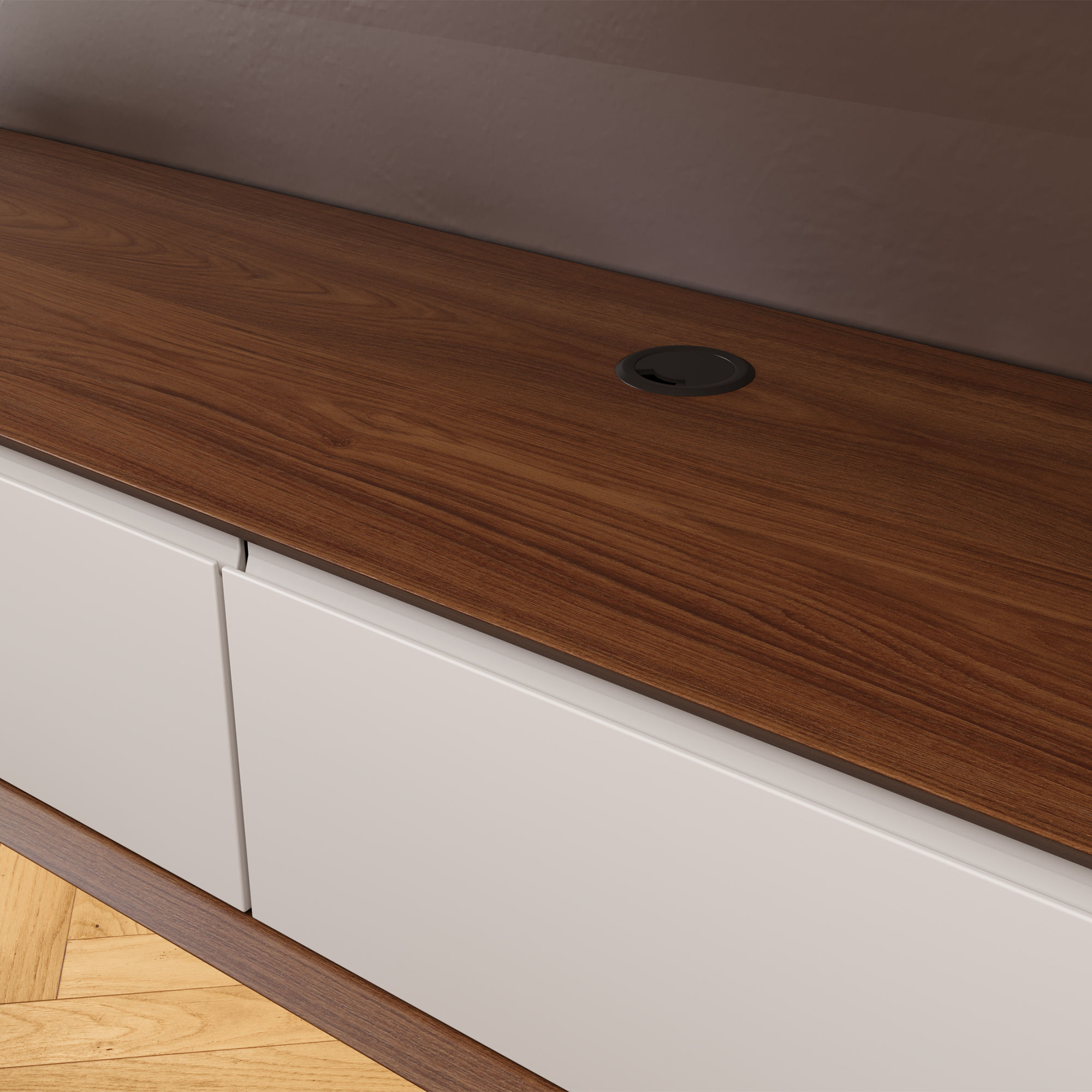 Dark Wood & White MDF TV Stands