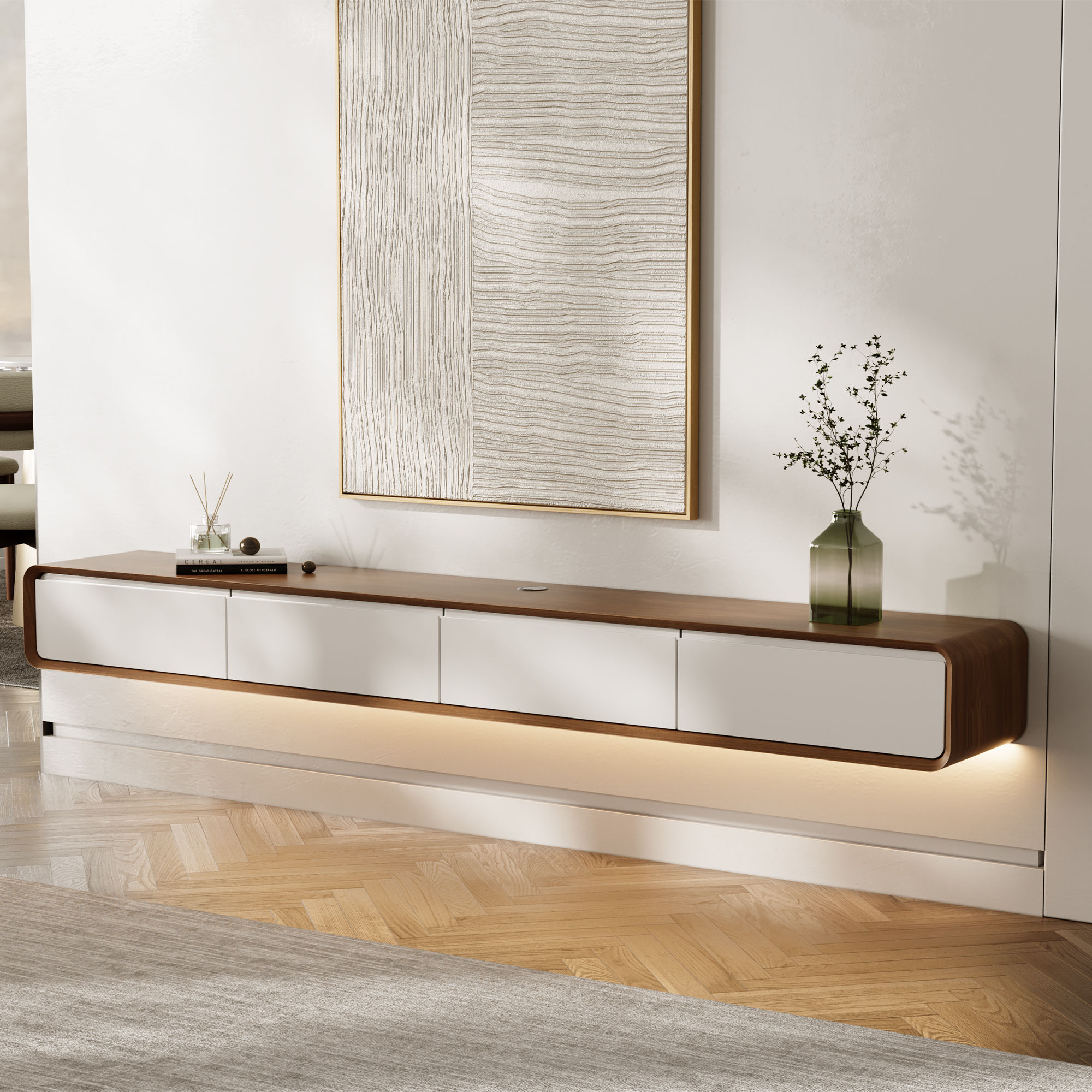 Modern Dark Wood & White MDF TV Stands