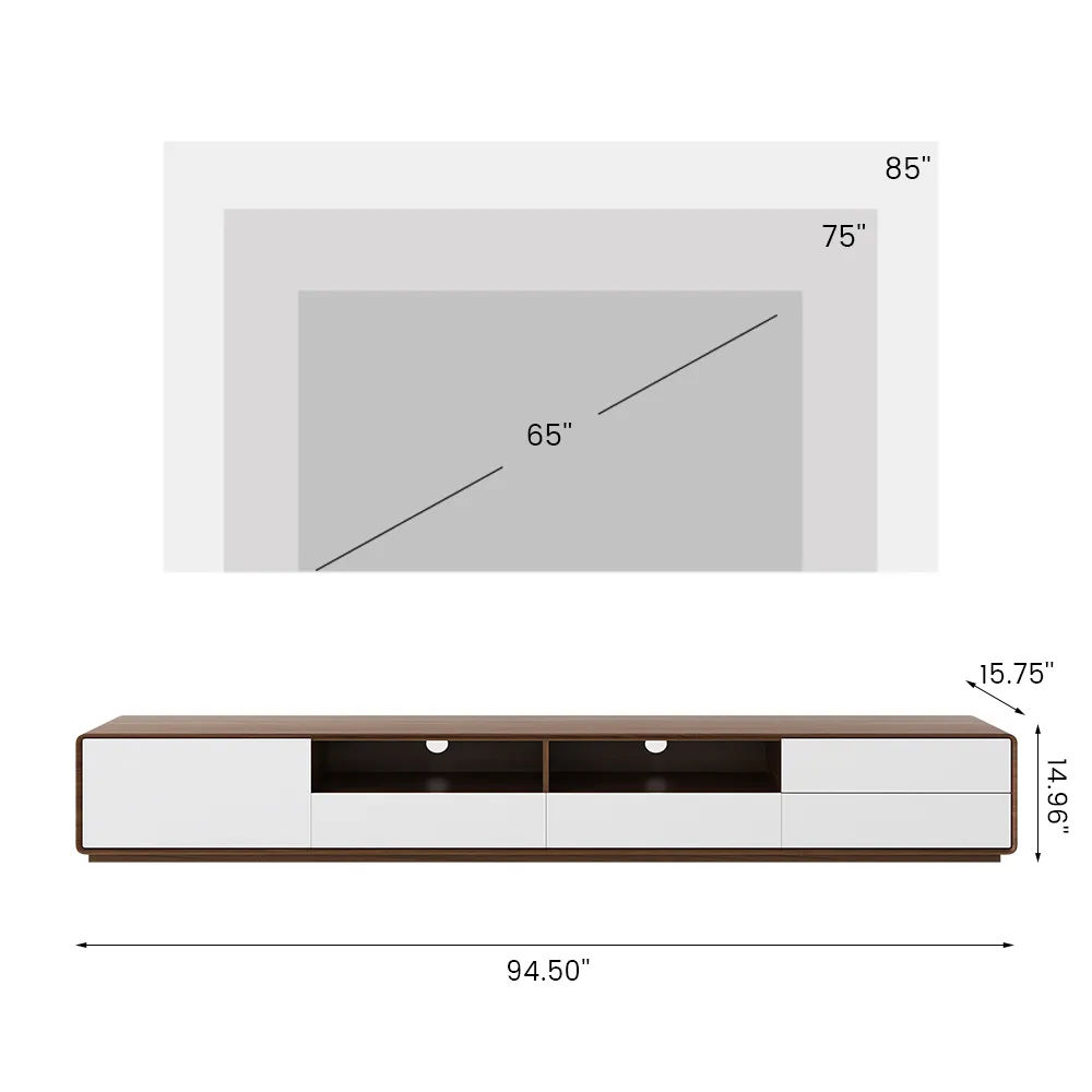 Walnut Dark Wood & White MDF TV Stands