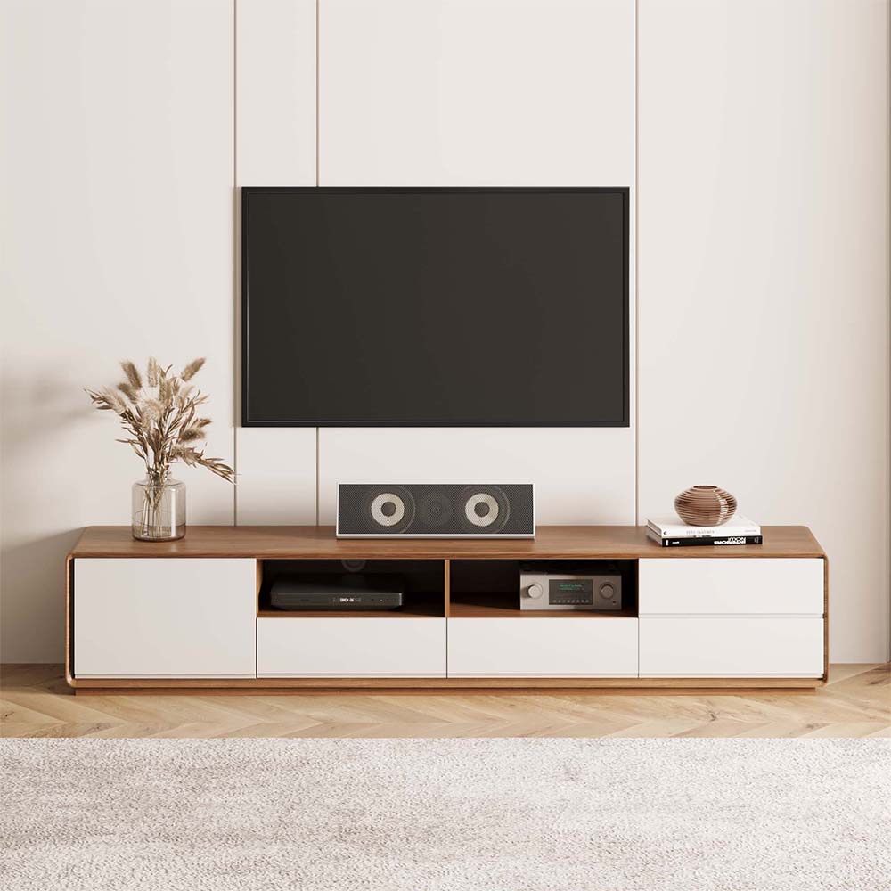 Walnuss Dunkles Holz und Weiß  MDF TV-Möbel