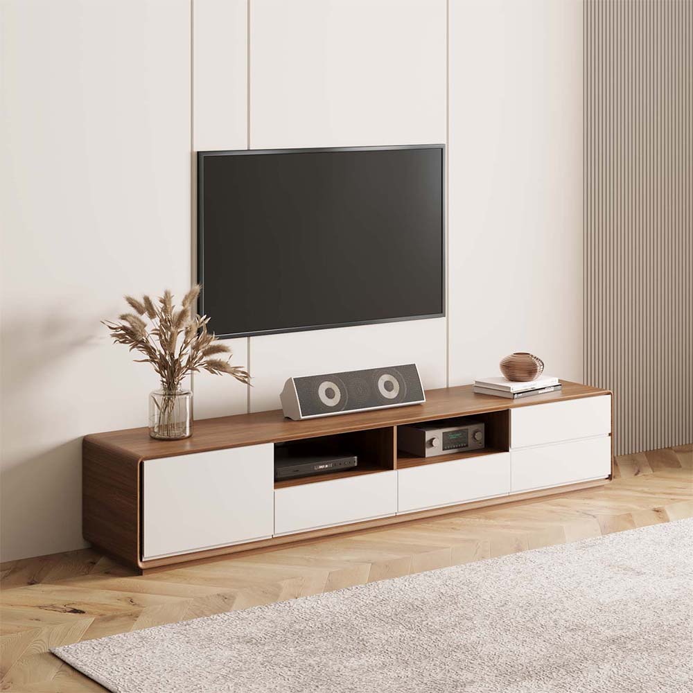 Walnuss Dunkles Holz und Weiß  MDF TV-Möbel