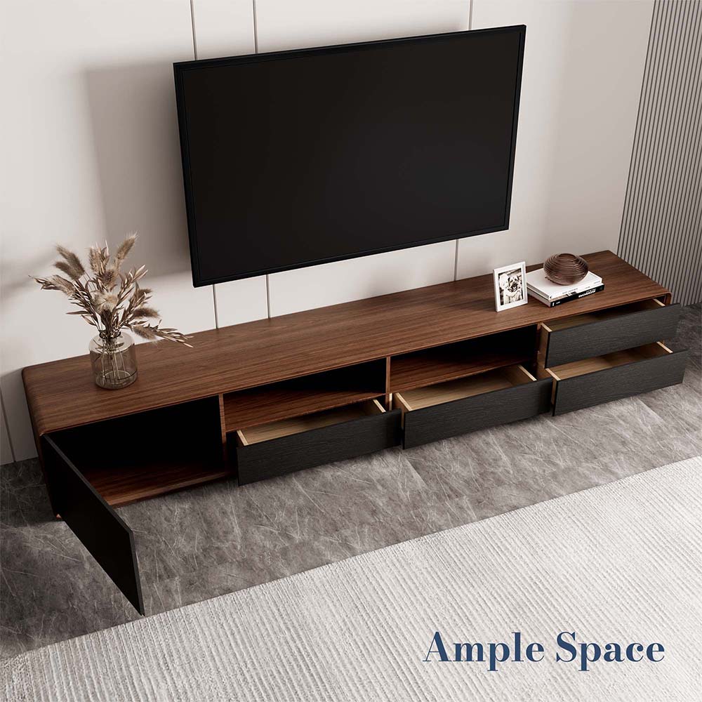 Walnuss Dunkles Holz und Schwarz  MDF TV-Möbel