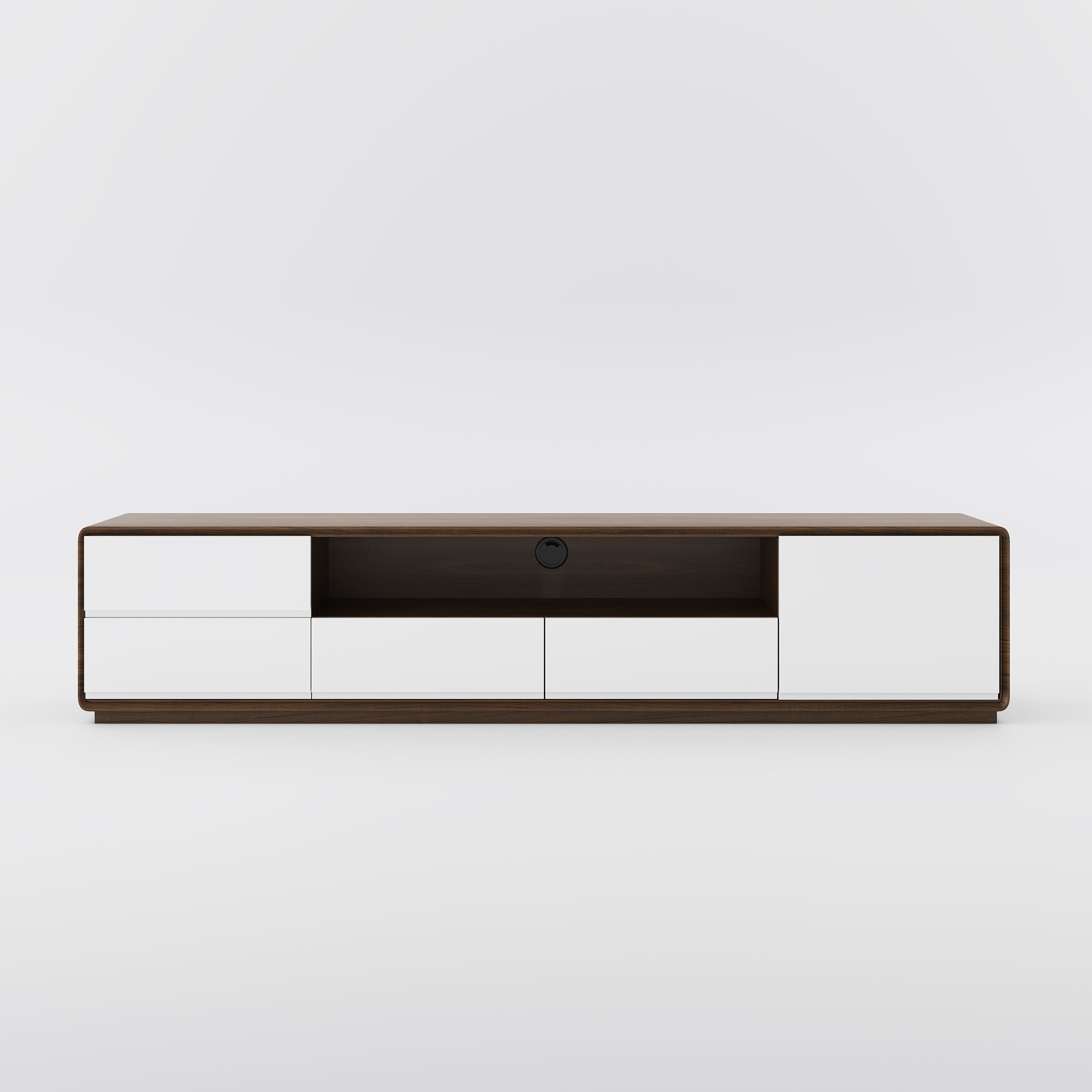 Walnut Dark Wood & White MDF TV Stands