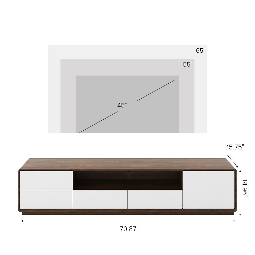 Modern Dark Wood & White MDF TV Stands