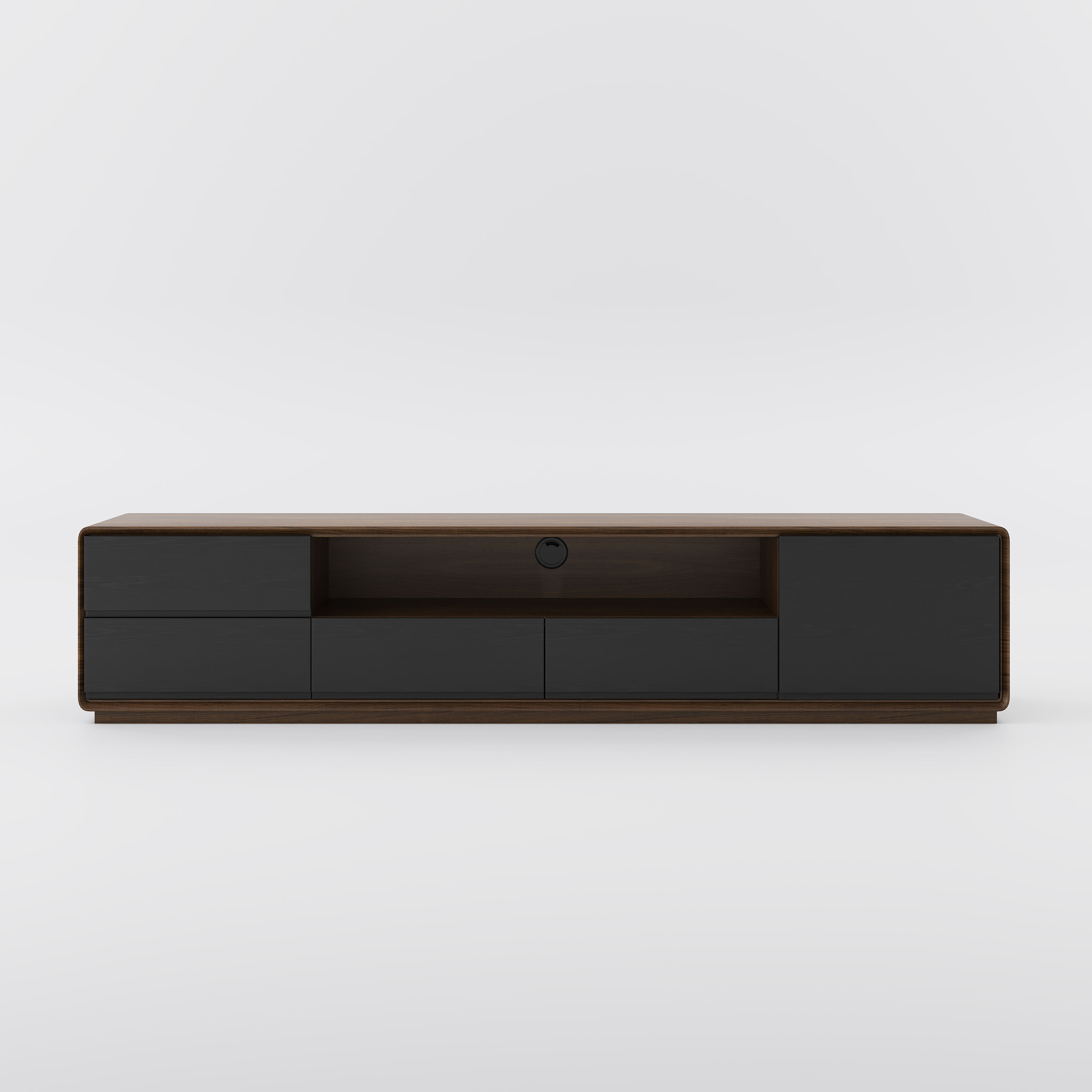 with Drawers Dark Wood & Black MDF TV Stands